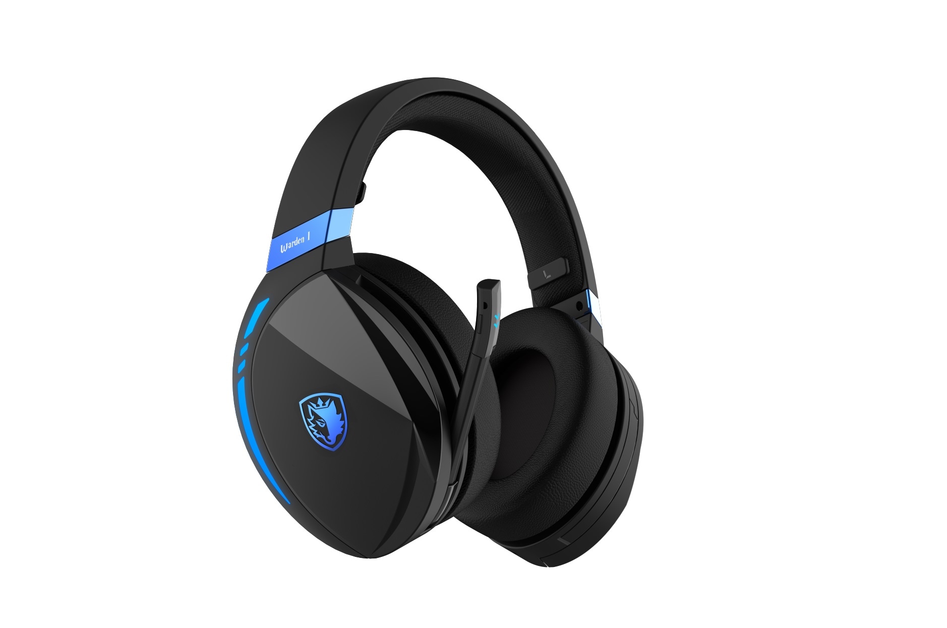 Sades Gaming-Headset »Warden I SA-201 Wireless, schwarz/blau, USB«, Rauschunterdrückung, inklusive Anubis' Staff Headset Ständer SA-W10, USB
