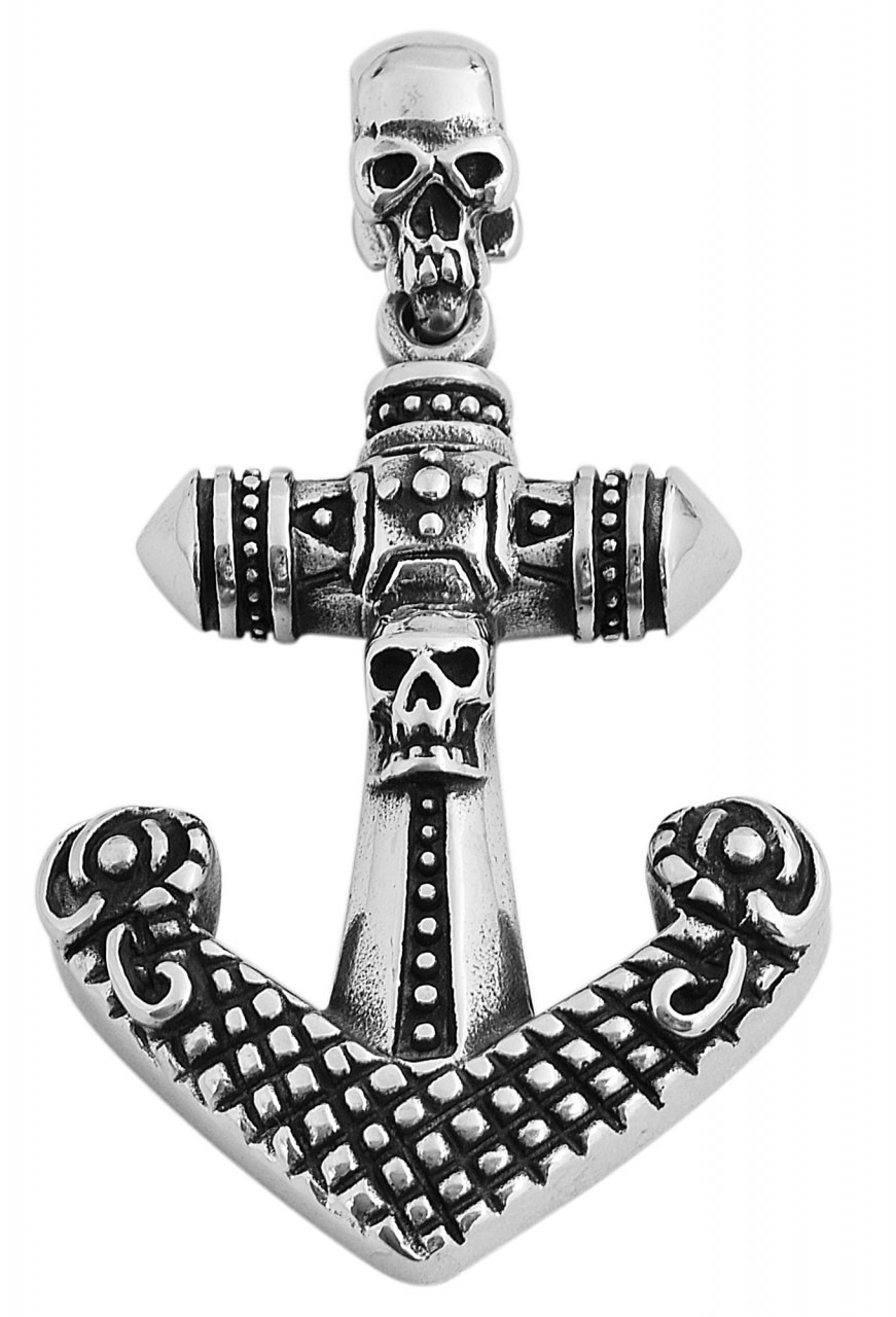 Kettenanhänger ADELIA´S "modischer Anker Anhänger aus Edelstahl", schwarz, Schmuckanhänger, Damen, Edelstahl, Kettenanhänger