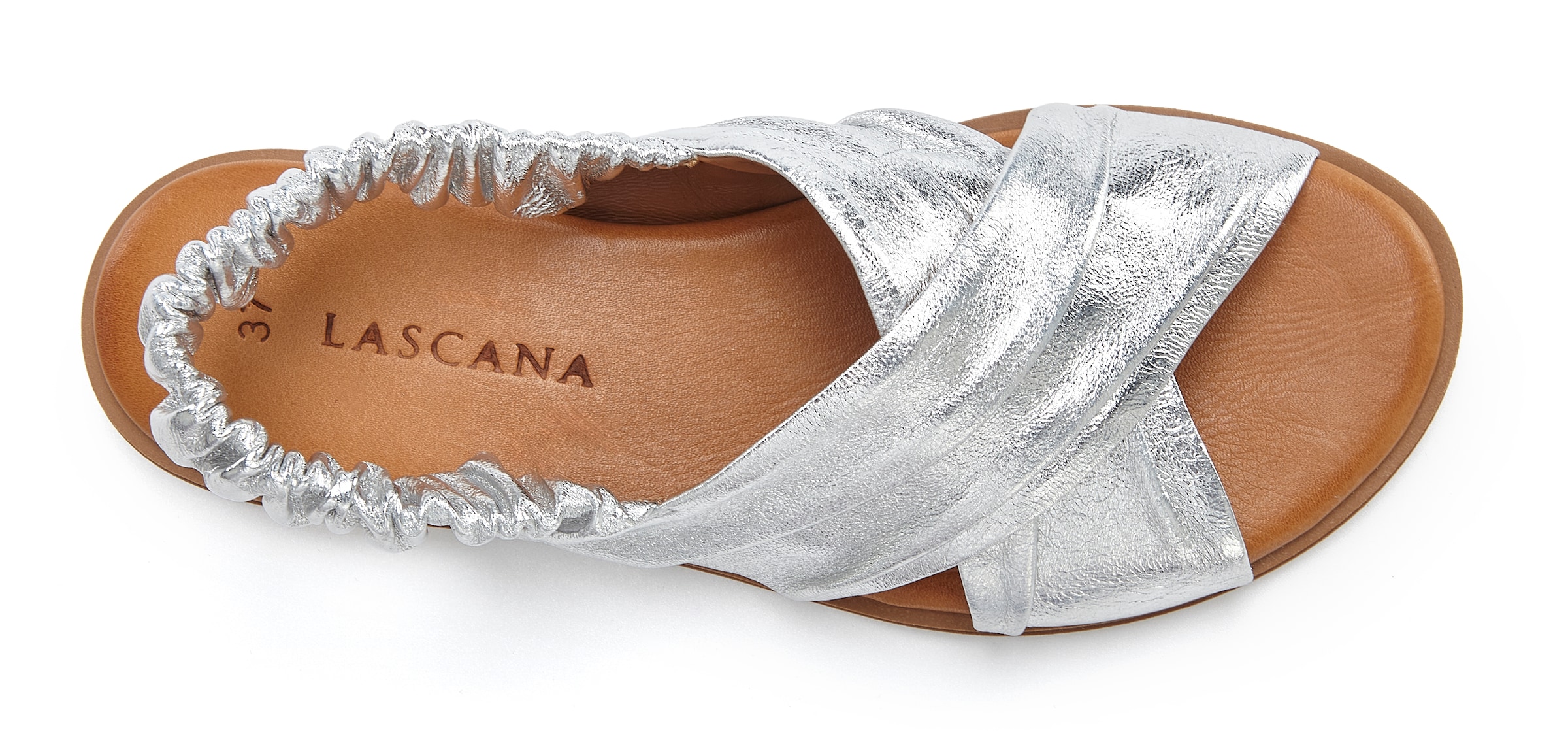 Vivance Sandale »Sandalette, Sommerschuh, offener Schuh, Pantolette«, aus Leder mit elastischen Riemchen