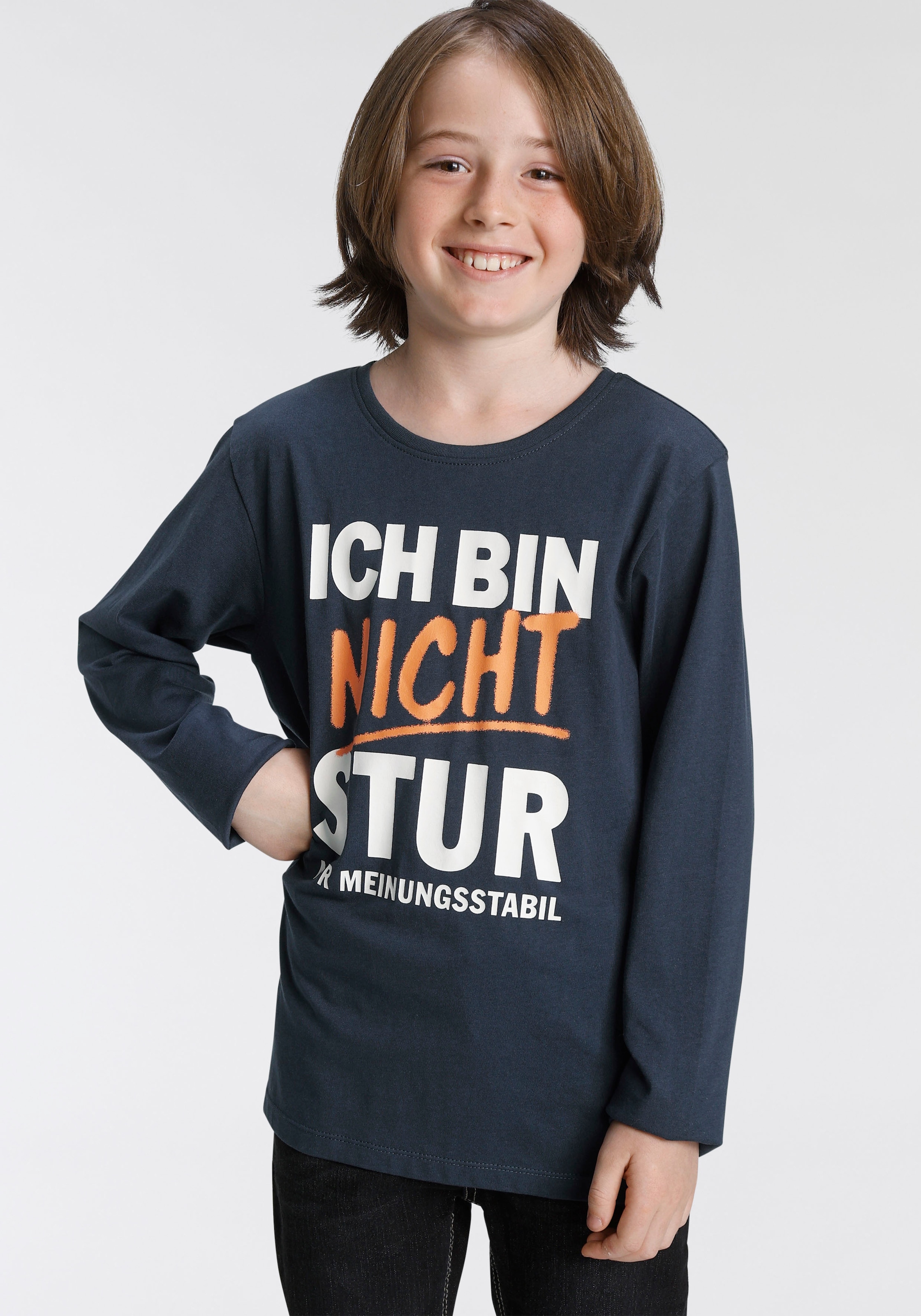 BAUR Langarmshirt online »ICH STUR«, Spruch NICHT BIN bestellen | KIDSWORLD
