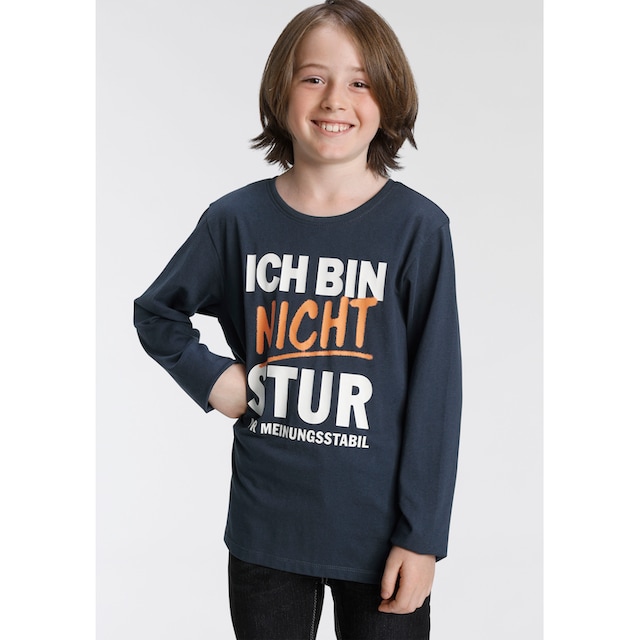 KIDSWORLD Langarmshirt »ICH BIN NICHT STUR«, Spruch online bestellen | BAUR