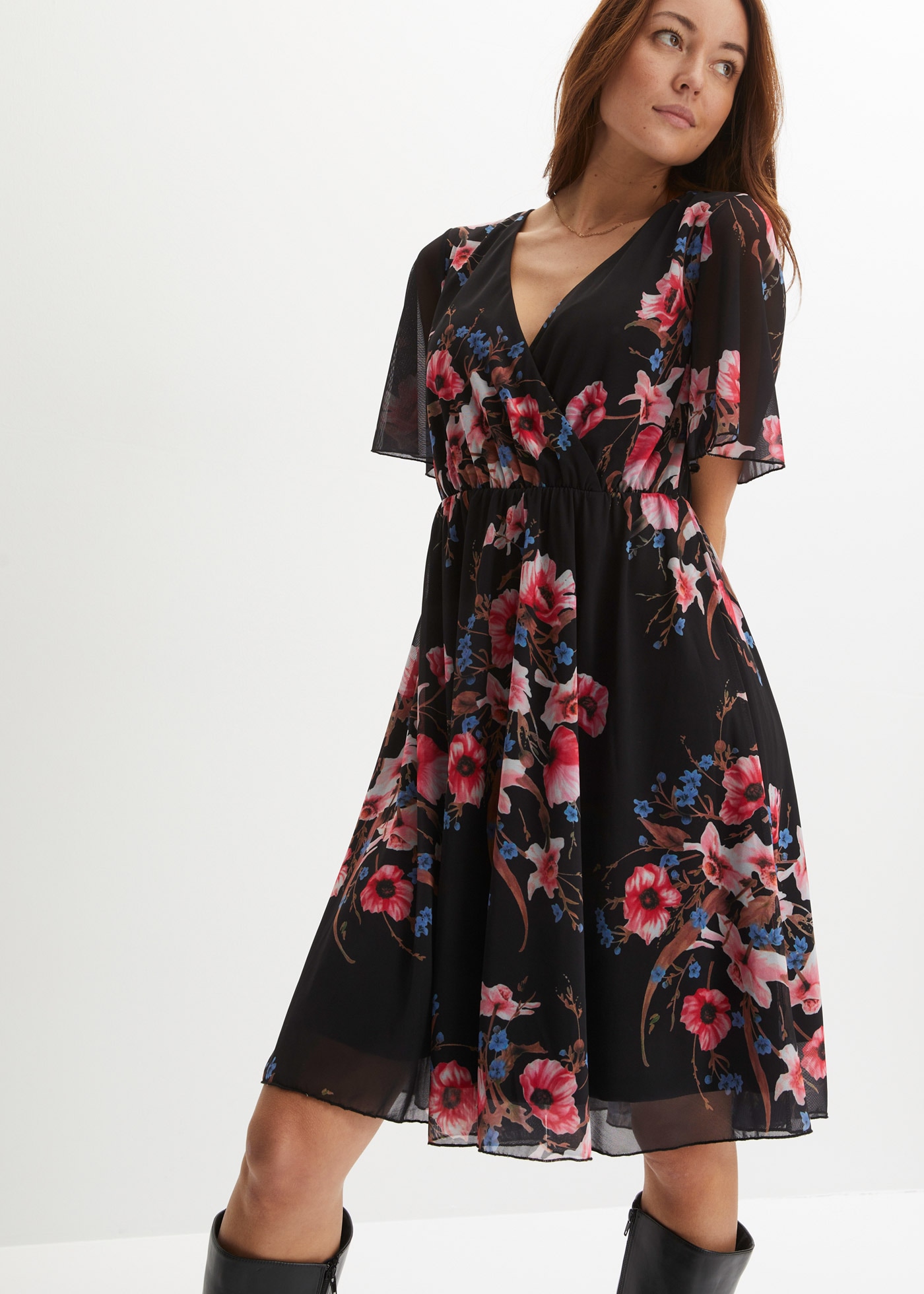 bonprix Minikleid für den Alltag, aus Polyester und Elasthan, ausgestellte günstig online kaufen