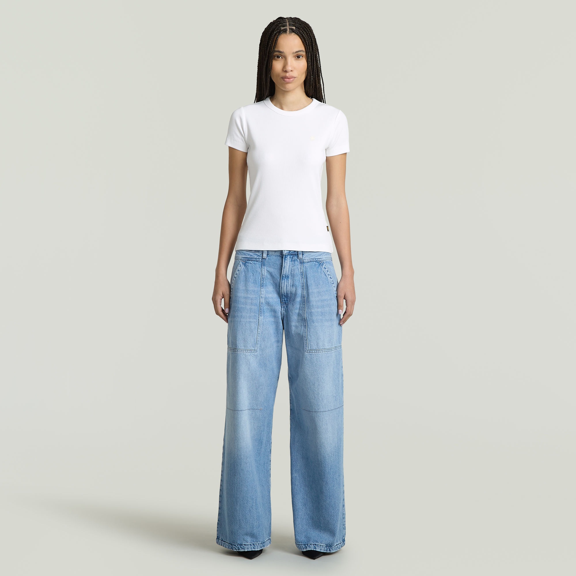 Thumbnail - G-STAR T-Shirt "Rib Cap Sleeve" aus Rippjersey, Slim Fit