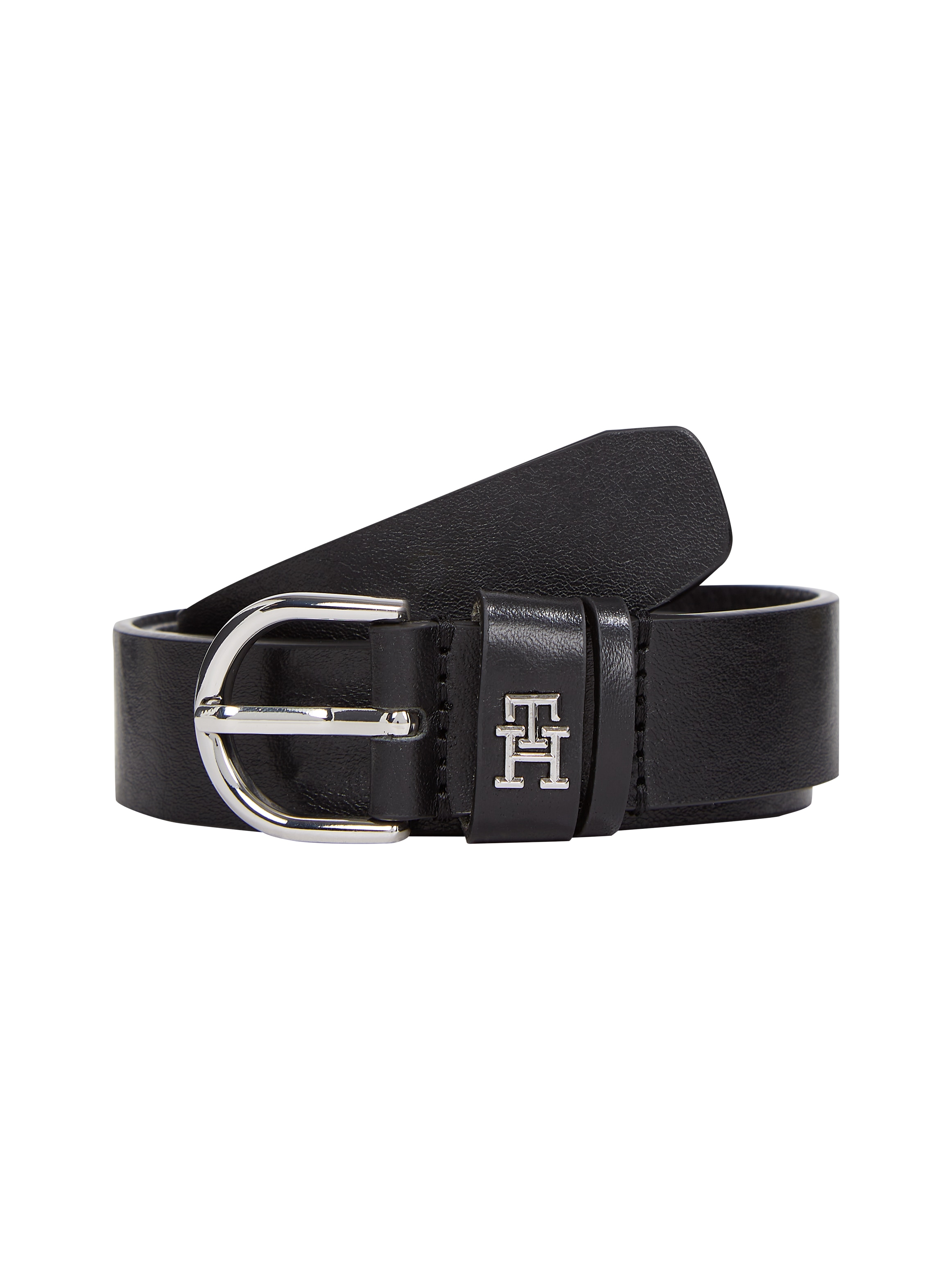 Tommy Hilfiger Ledergürtel "ESSENTIAL EFFORTLESS 2.5 SILVER", Einfachdornsc günstig online kaufen