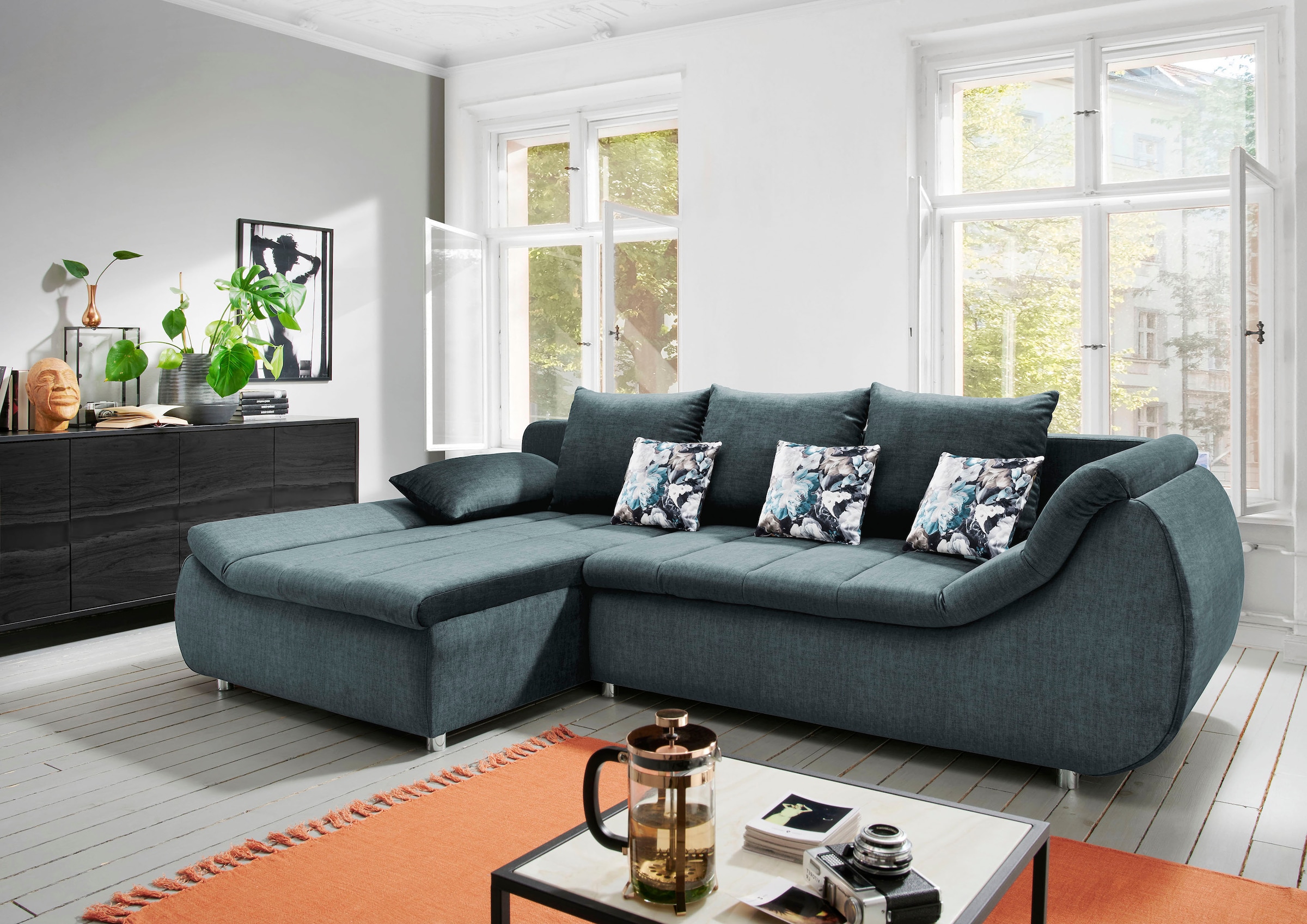 INOSIGN Ecksofa "Imola elegant und modern, aktuelle Steppung im Sitz, beque günstig online kaufen