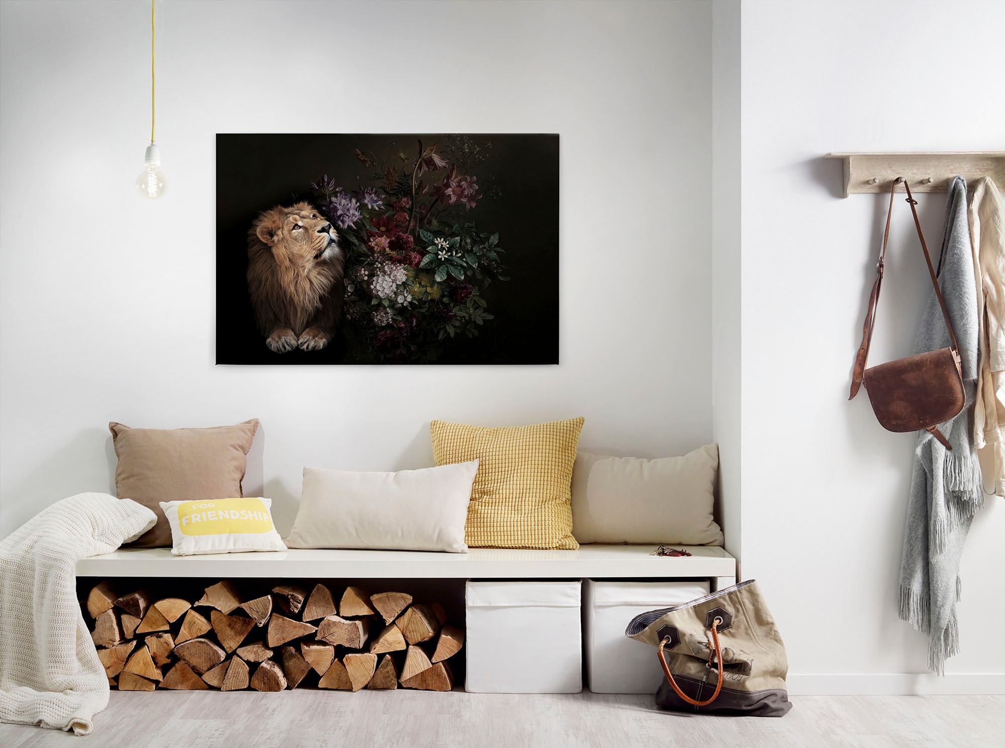 A.S. Création Leinwandbild "wildlife", Tiere, (1 St.), Keilrahmen Bild Blumen Floral Rosen