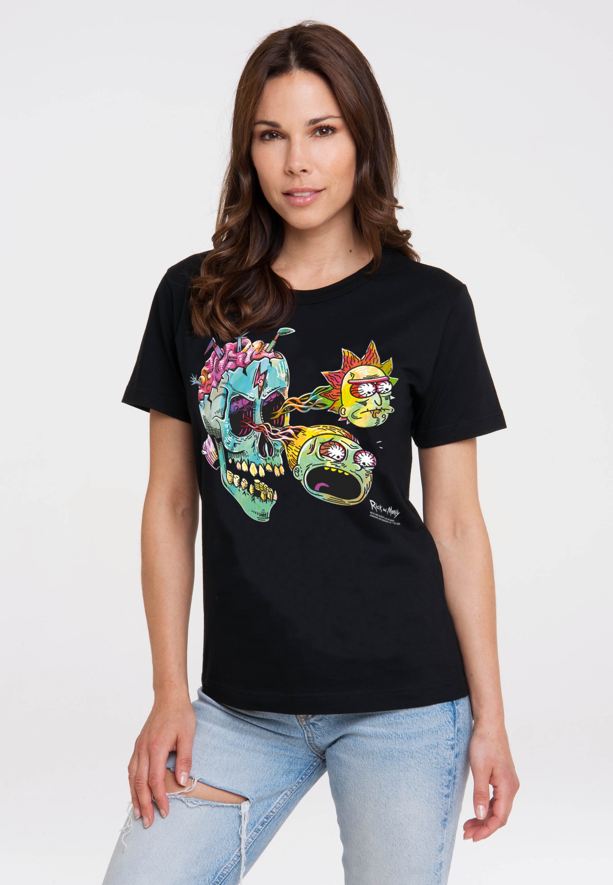 LOGOSHIRT T-Shirt "Rick & Morty - Eyeball Skull", mit lizenziertem Print günstig online kaufen