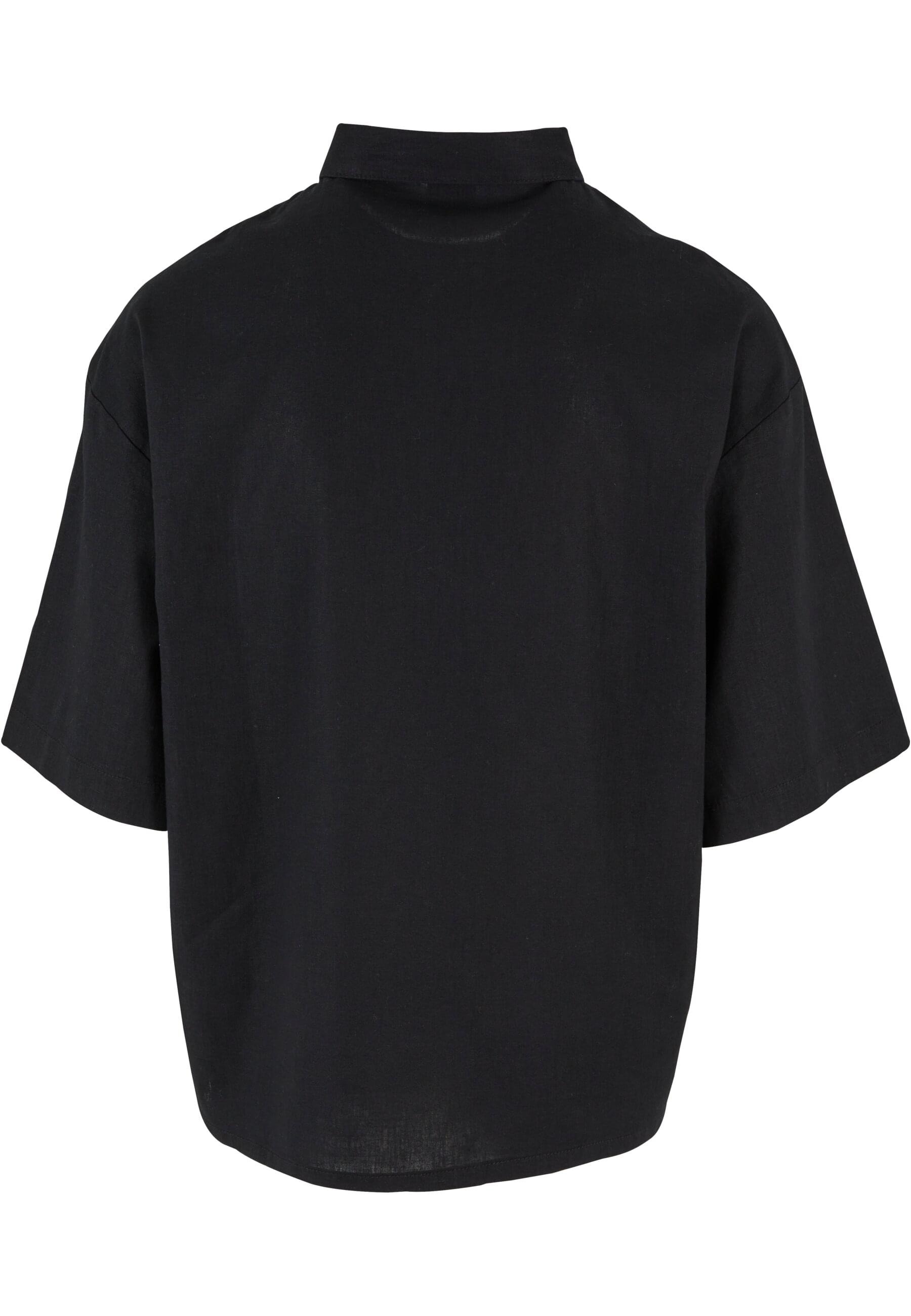 URBAN CLASSICS Langarmhemd »Urban Classics Herren Boxy Cotton Linen Shirt«, (1 tlg.)