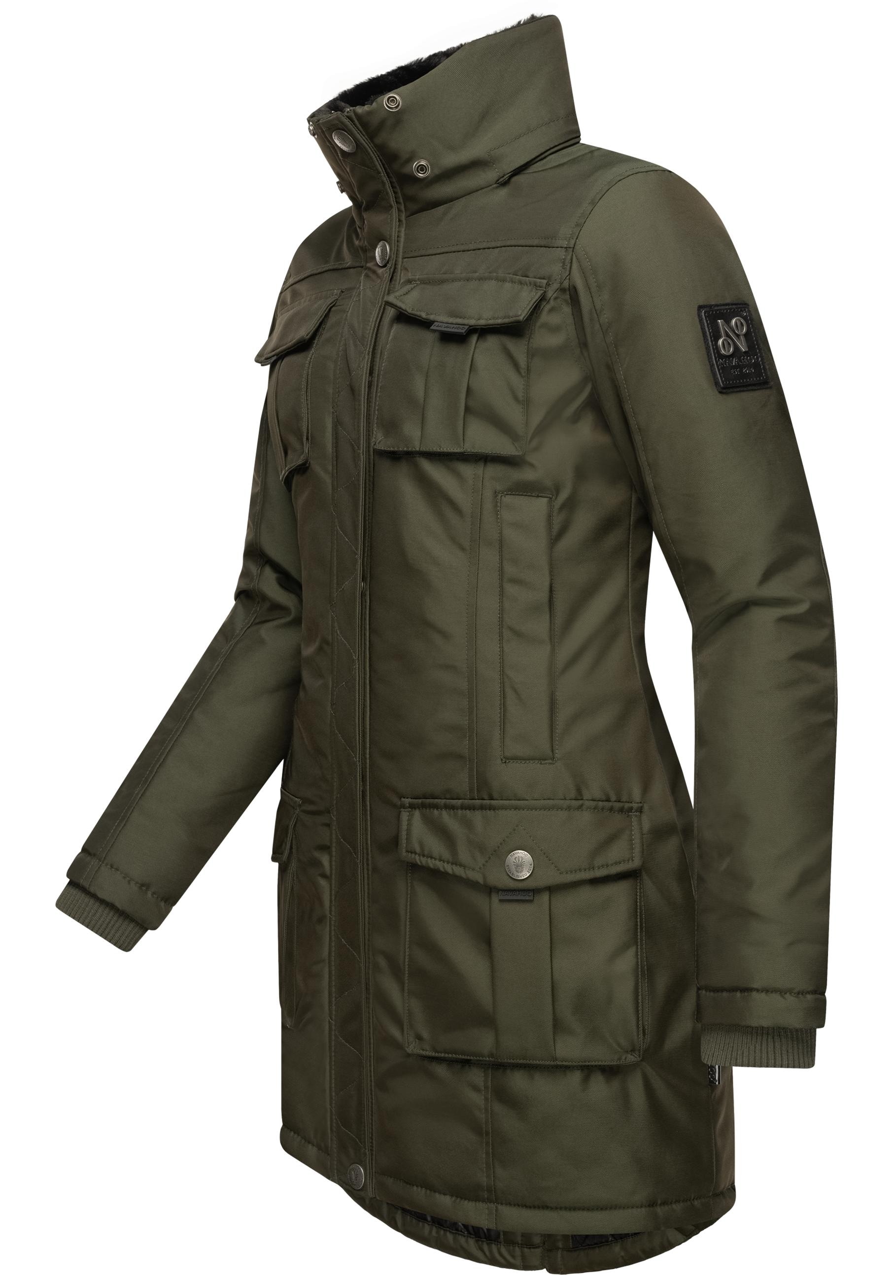 Navahoo Wintermantel »Tiniis«, Parka mit abnehmbarer Kapuze und extra Einkaufstasche