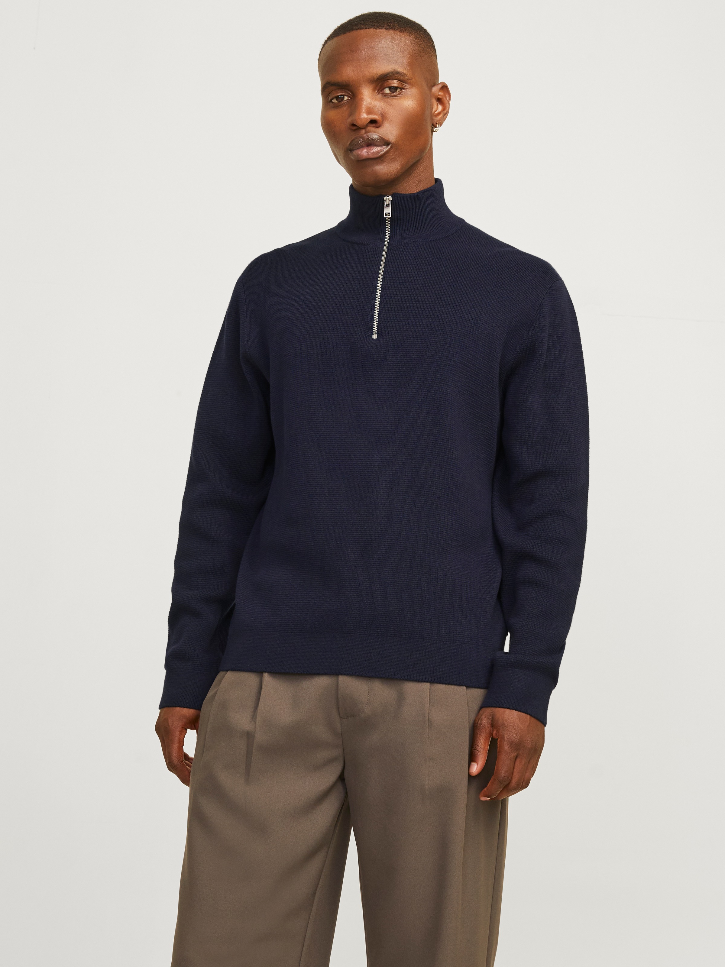 Jack & Jones Troyer "JPRBLAMILANO STITCH KNIT HALF ZIP SN" Baumwolle, relax günstig online kaufen