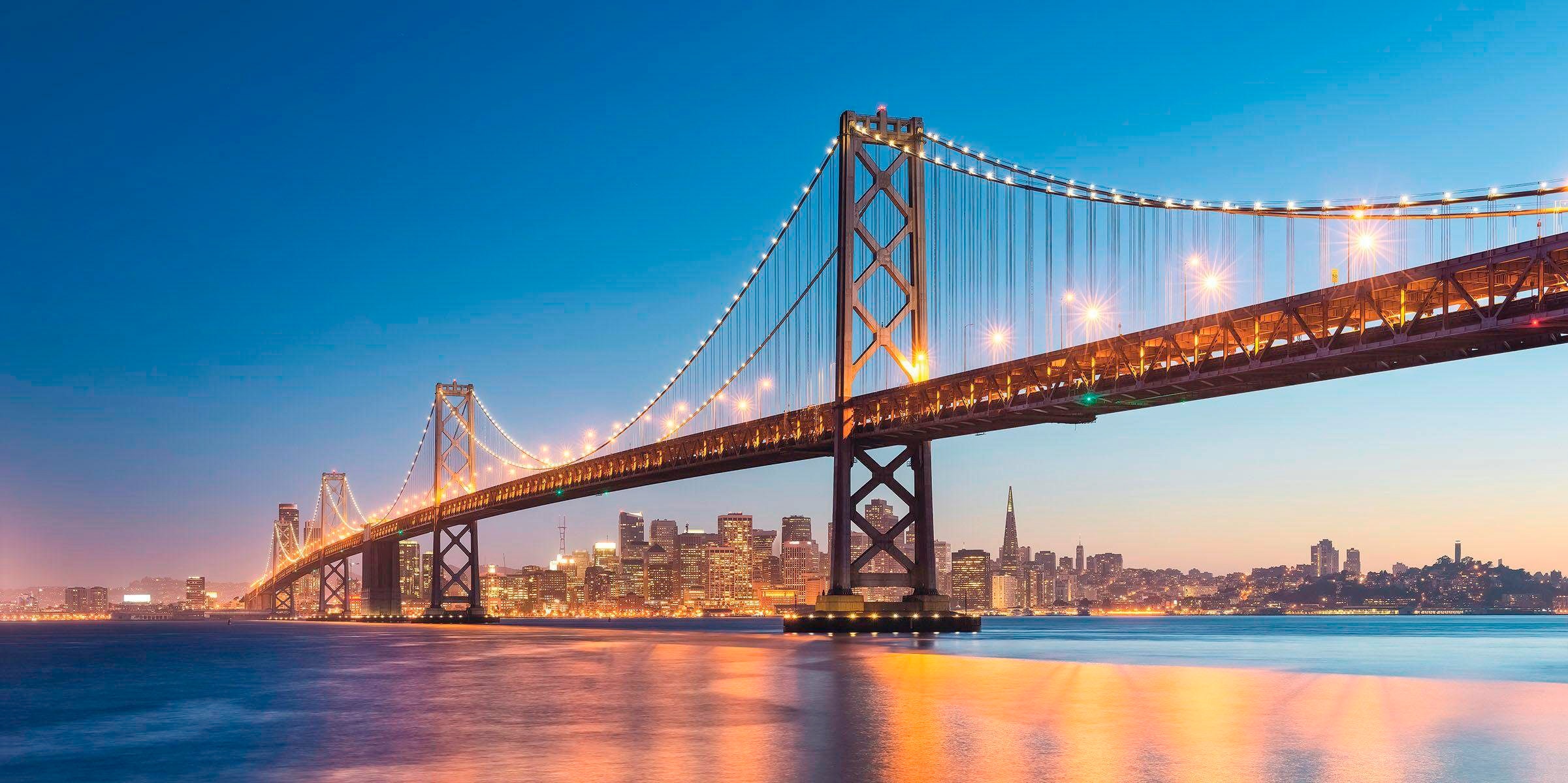 Komar Vliestapete "Digitaldruck Vlies - Spectacular San Francisco - Größe 200 x 100 cm" bedruckt glatt Wohnzimmer, Schlafzimmer