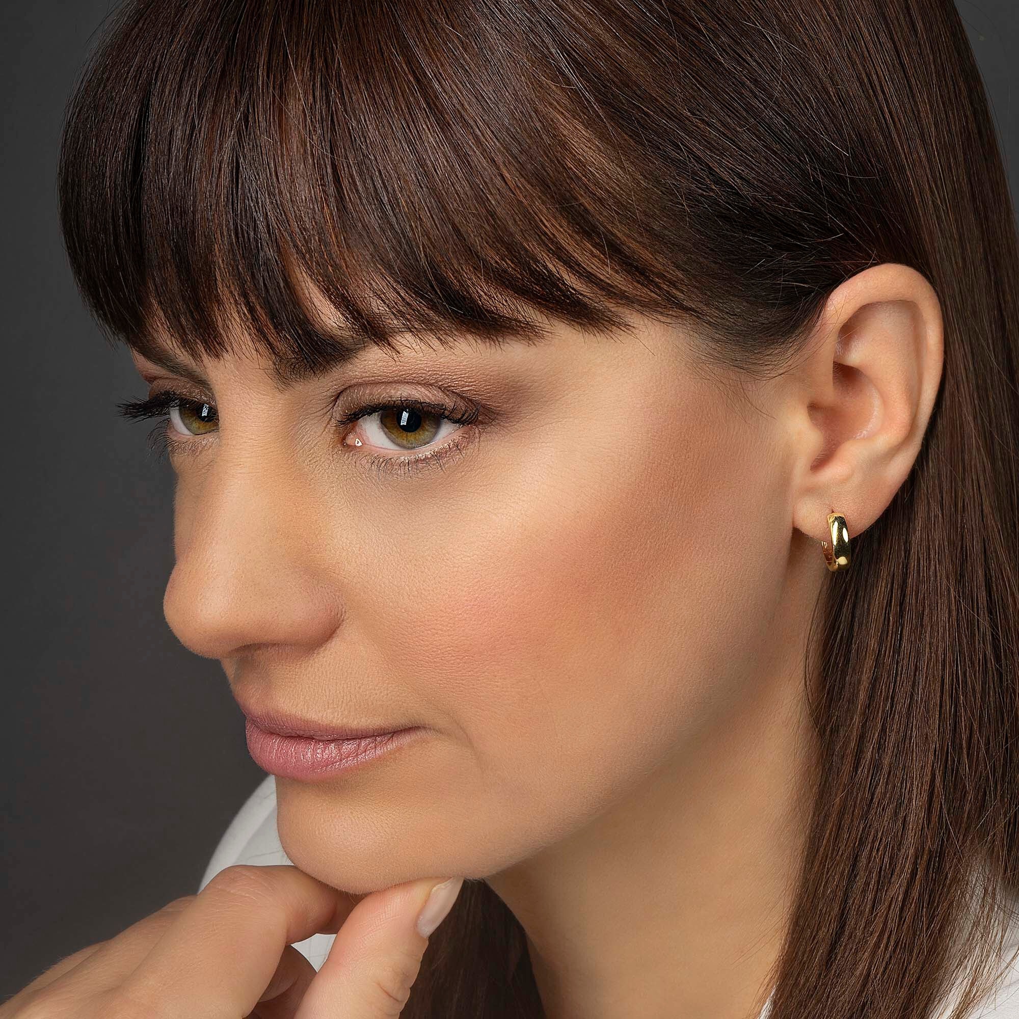 ONE ELEMENT Creolen Hoop Earrings Yellow Gold 14mm 2