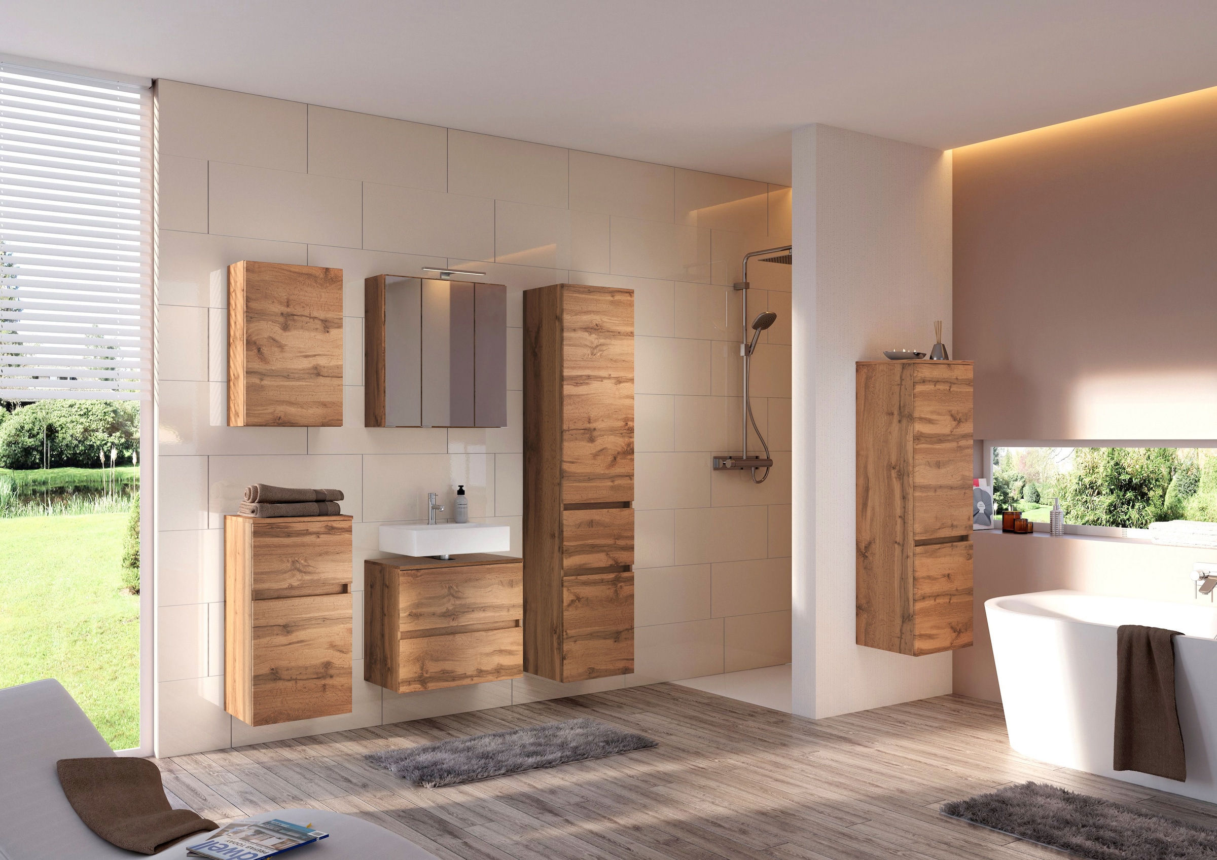 welltime Unterschrank »Baabe« Badmöbel, Breite 40 cm