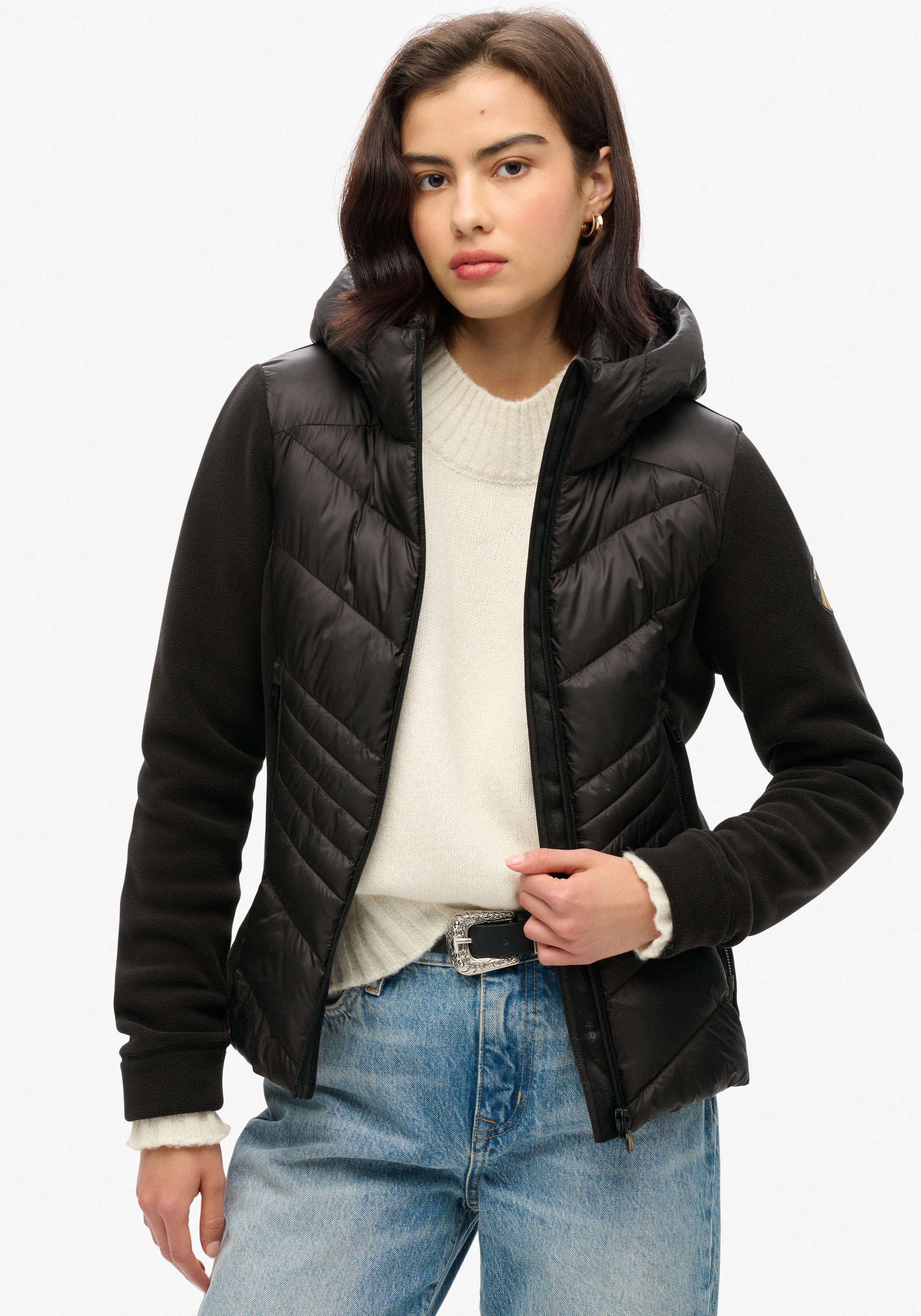 Superdry Fleecejacke "HOODED STORM FLEECE JKT", mit Kapuze