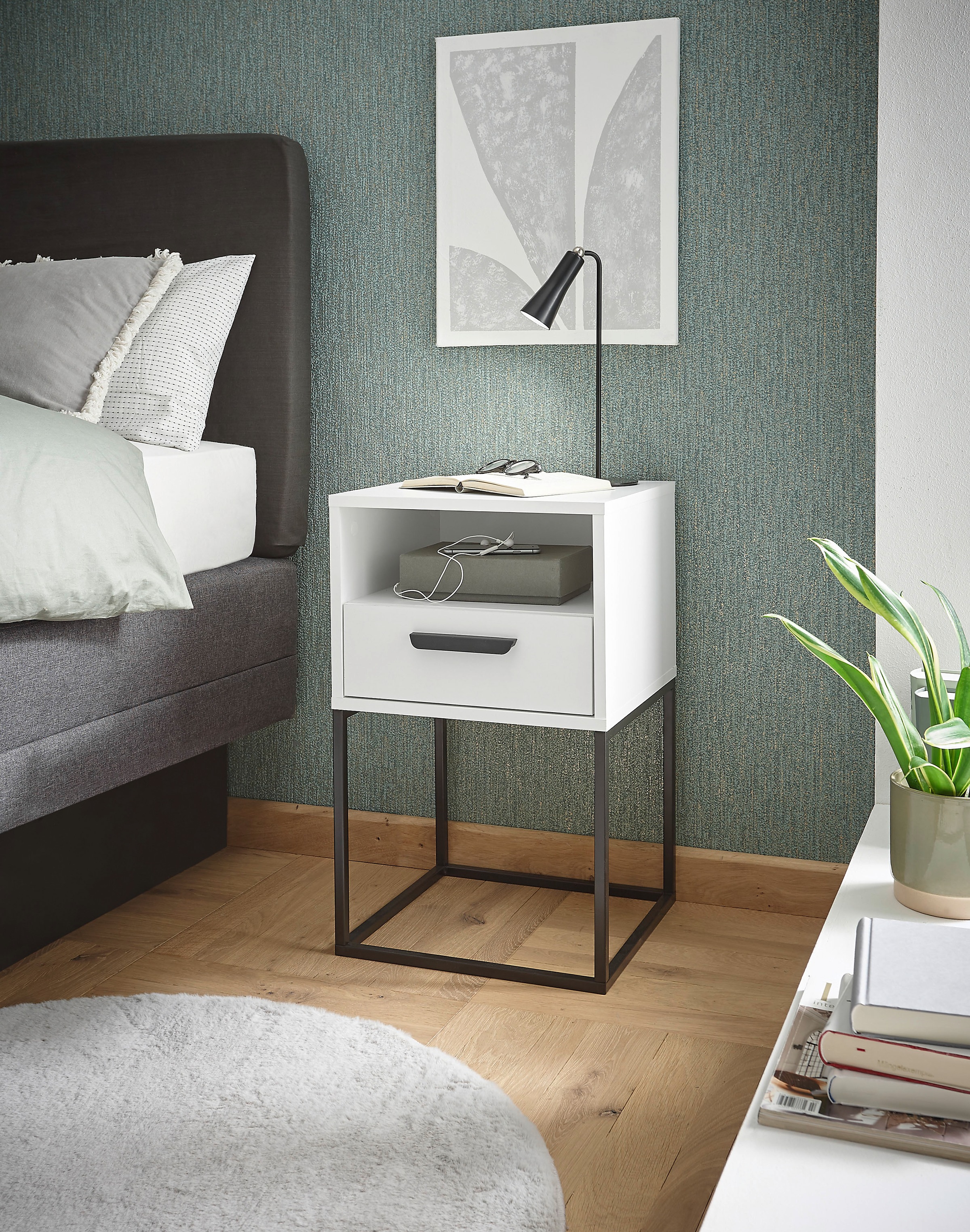 Schlafkontor Nachtkommode "Cudro Nachttisch auf Fußgestell" mit einem offen günstig online kaufen