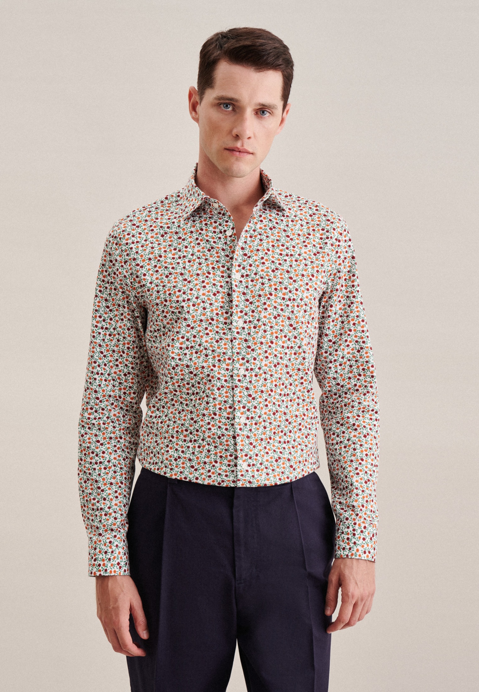 seidensticker Businesshemd "Slim", Slim Langarm Kentkragen Floral günstig online kaufen
