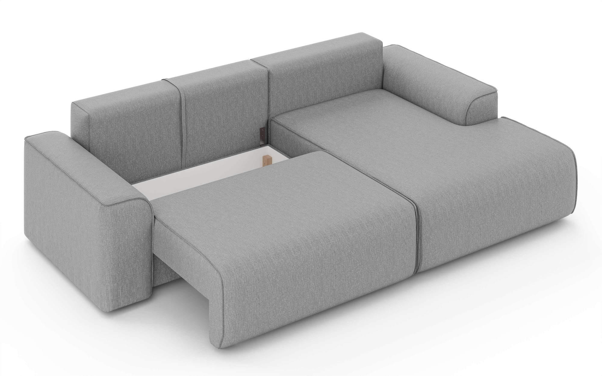 Home affaire Ecksofa »Santenay mit Bettfunktion und Bettkasten, Maße: B/T/H 266/164/90 cm«, L-Form mit Wellenfederung, Schlaffläche: 140x213 cm, auch in Cord