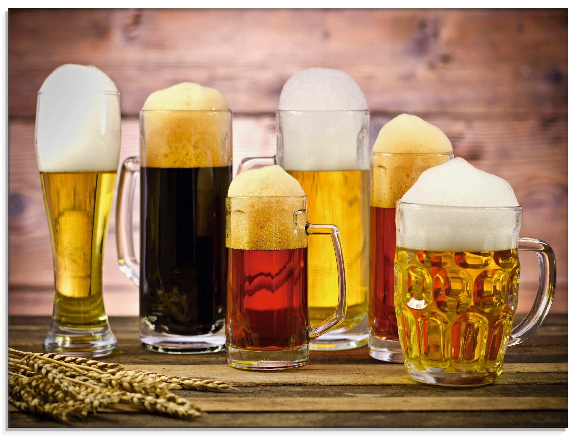 Artland Glasbild "Biervielfalt", Getränke, (1 St.), in verschiedenen Größen