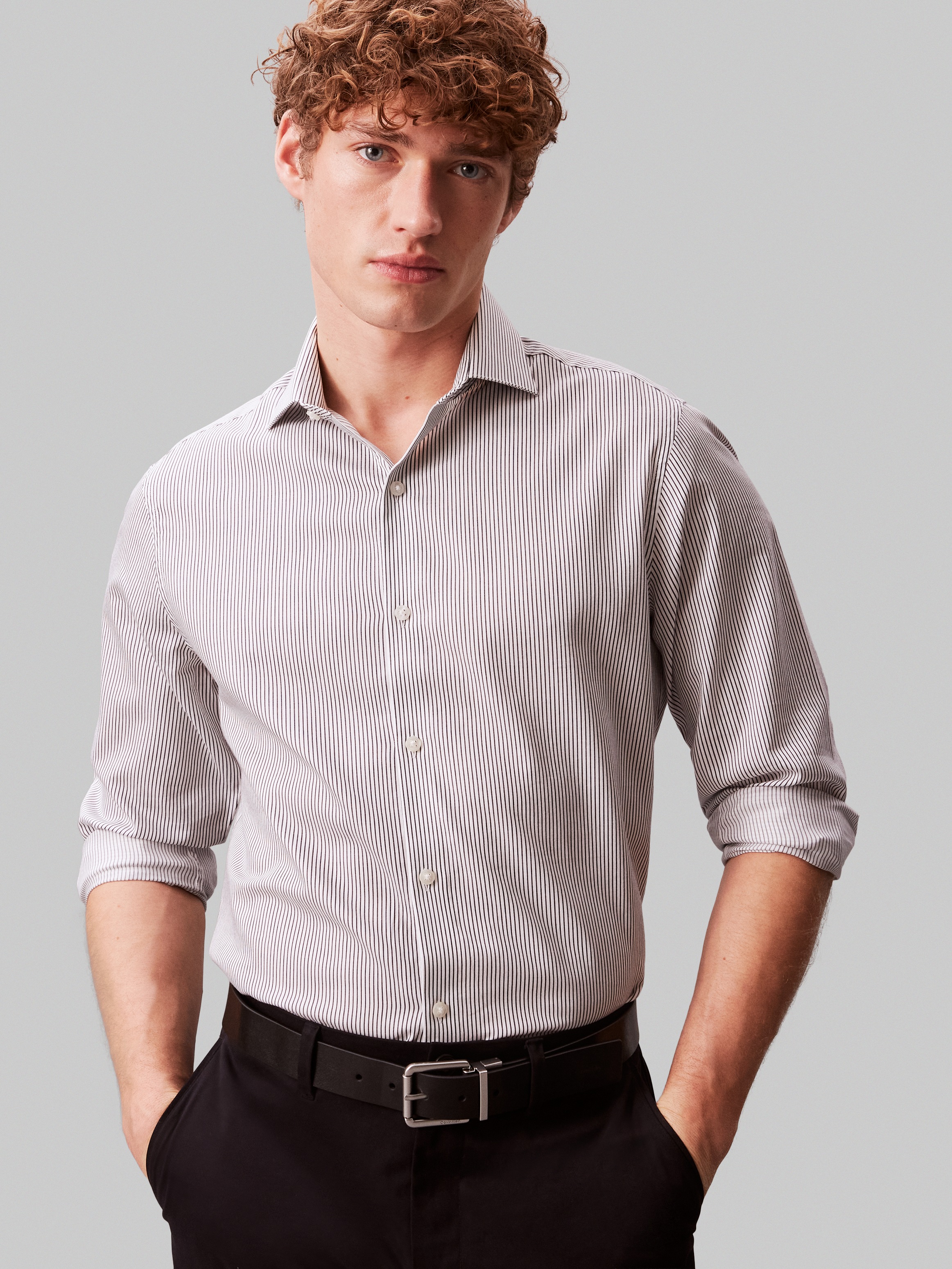 Calvin Klein Businesshemd "SLIM SFT WSHD STR STP" Slim fit mit Knopfleiste günstig online kaufen