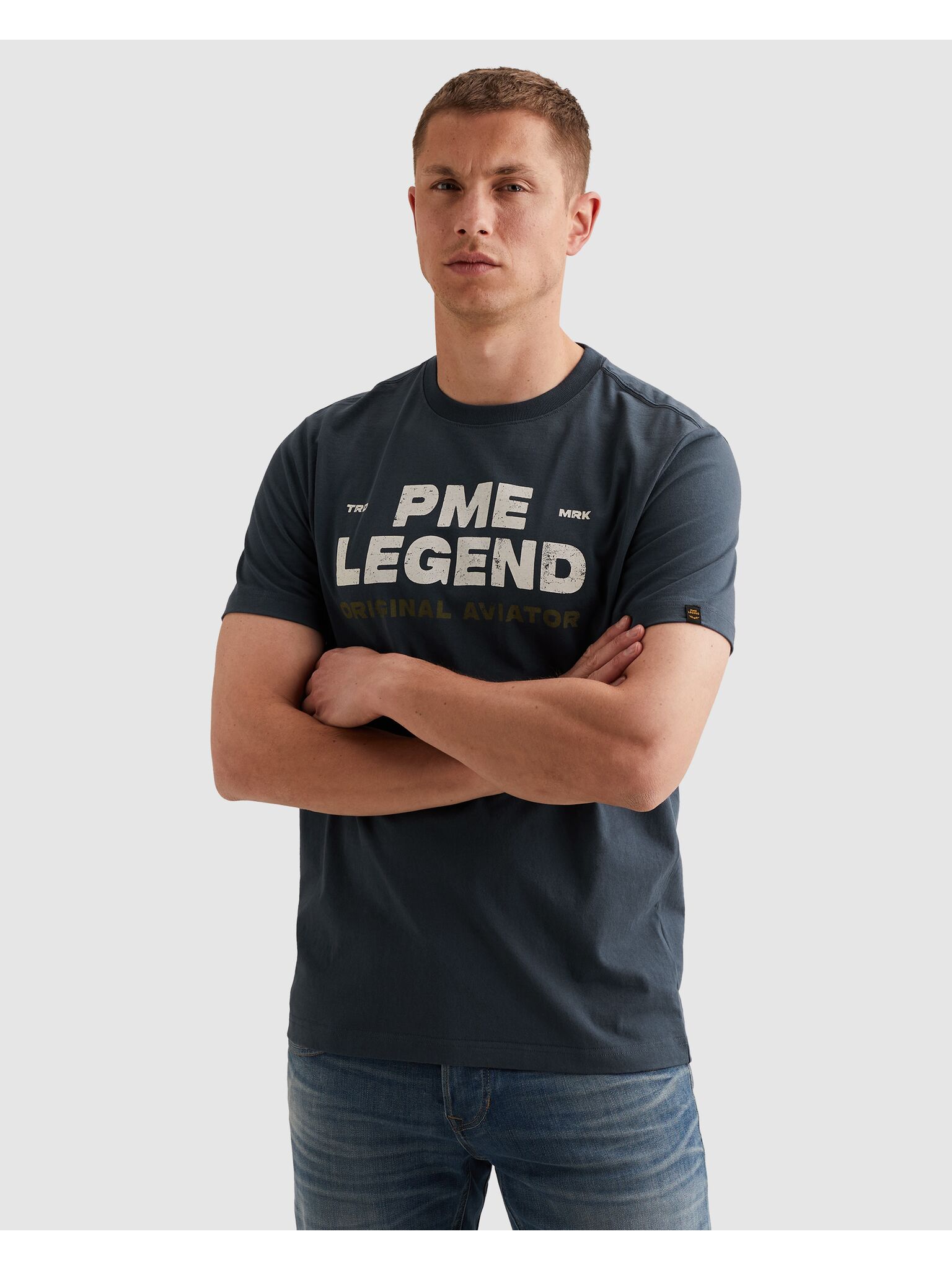 PME LEGEND Print-Shirt "T-shirt RH open end jersey" Sommershirt mit Logo-Print