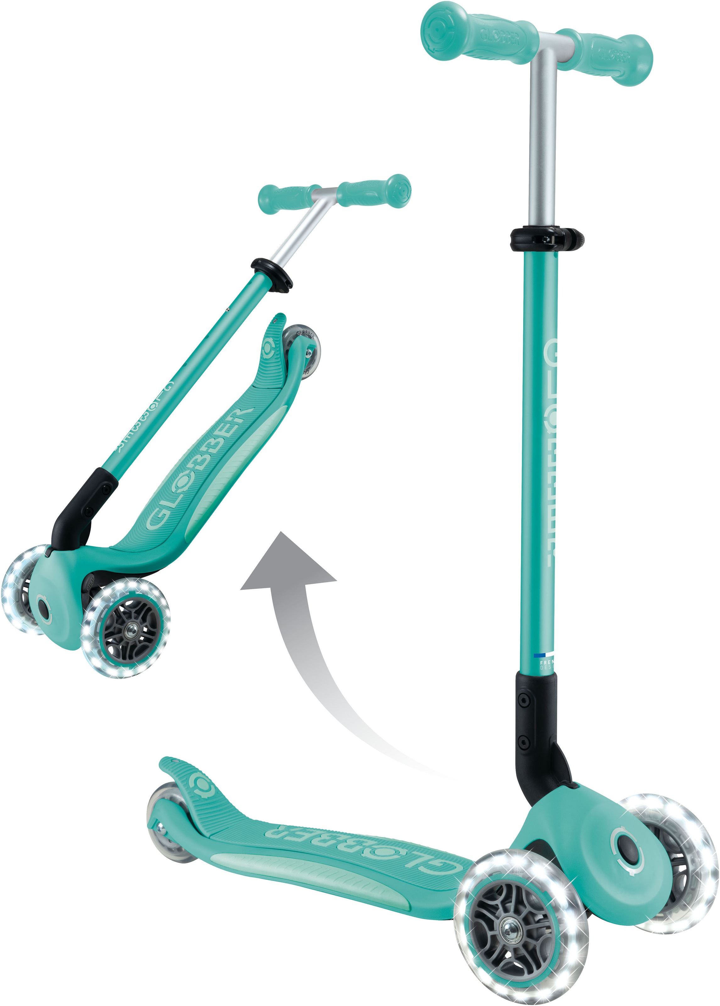 Globber Tretroller »ELITE LIGHTS, mit Leuchtrollen«
