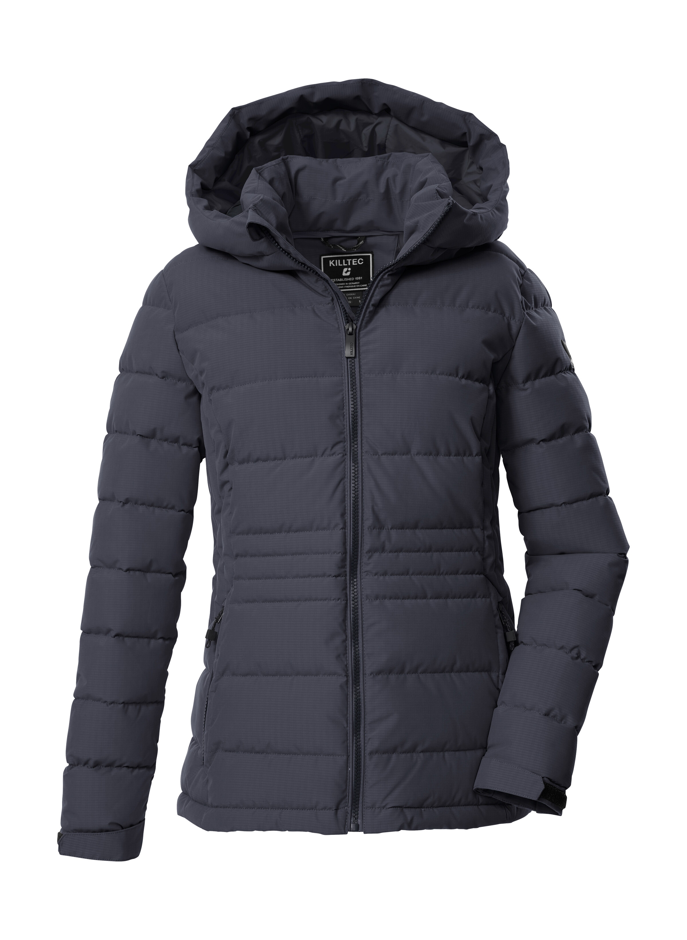 Killtec 1100000002199 "KOW 10 WMN QLTD JCKT" Winddichte, wasserabweisende Damen Steppjacke mit verstellbarer Kapuze