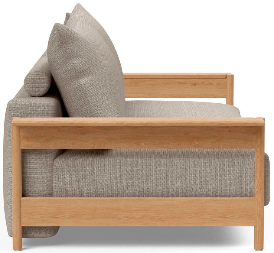 INNOVATION LIVING ™ Schlafsofa "MALLOY 3-Sitzer mit Funktion, bequem & hochwertige Verarbeitung" Hohe Rückenlehne, stabile Armlehnen aus Eichenholz, B:230