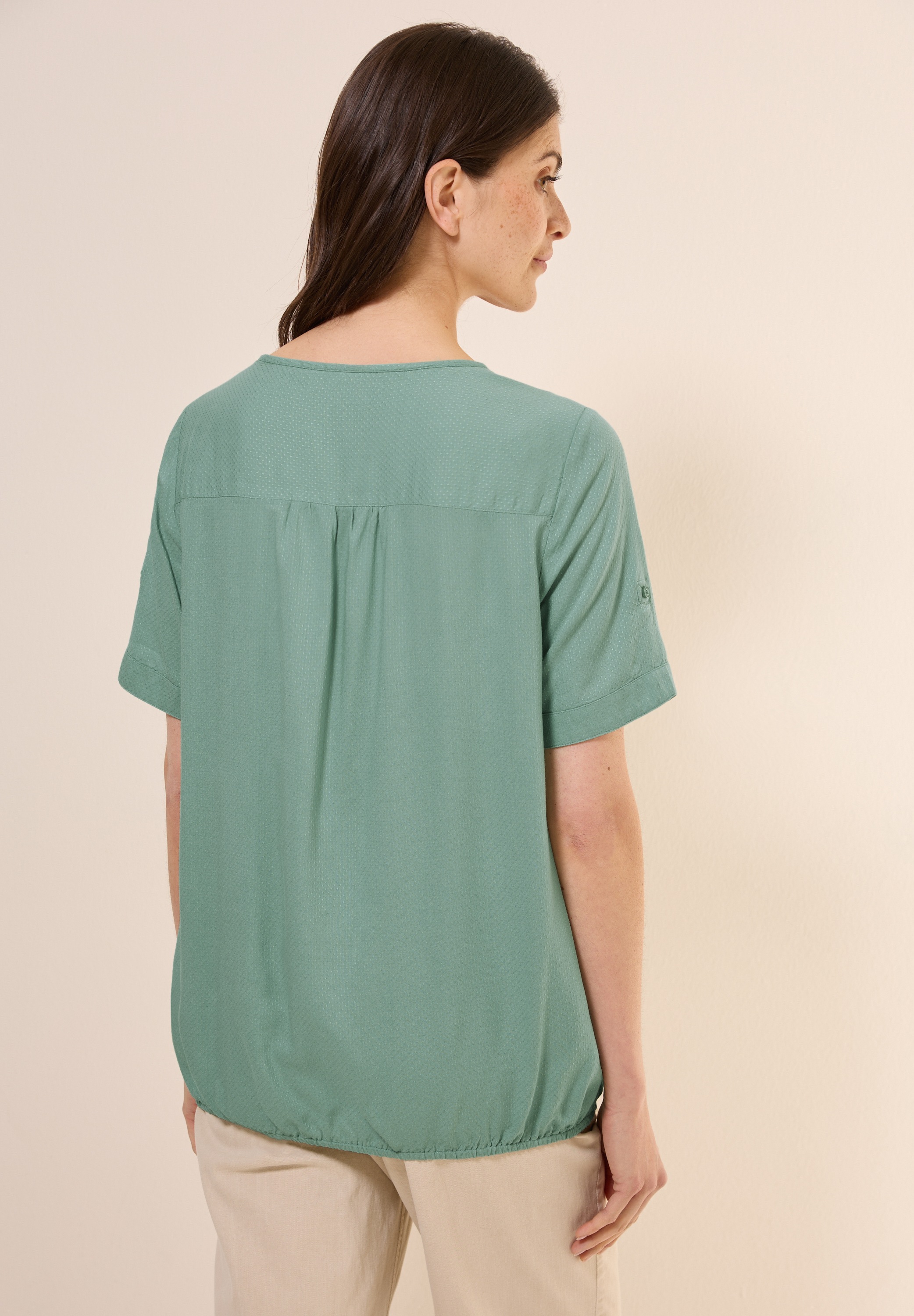 Cecil Kurzarmbluse mit Elastiksaum günstig online kaufen