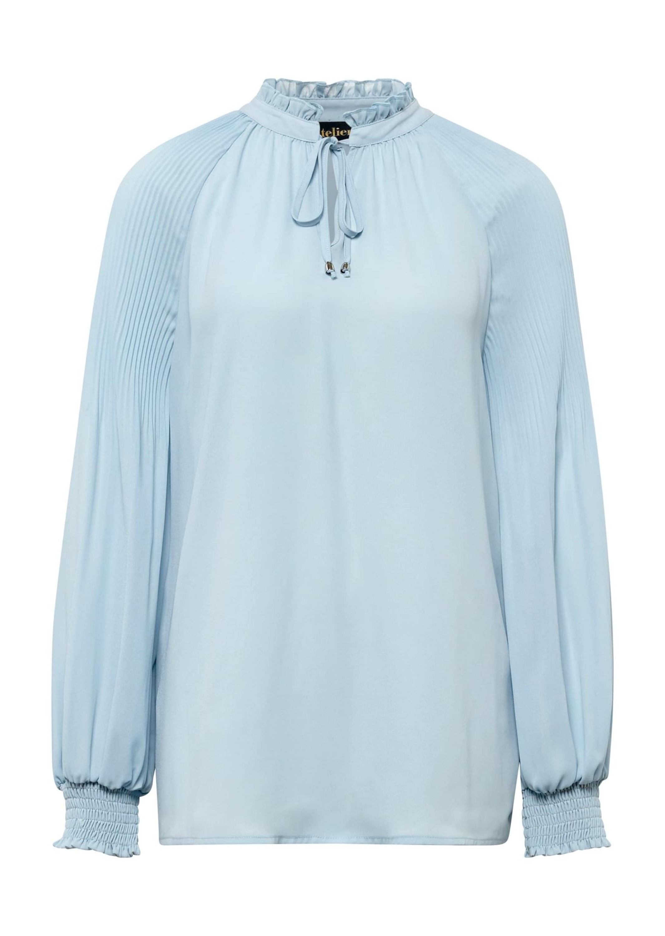 GOLDNER Langarmbluse "Kurzgröße Bluse mit plissierten Ärmeln" Ohne günstig online kaufen