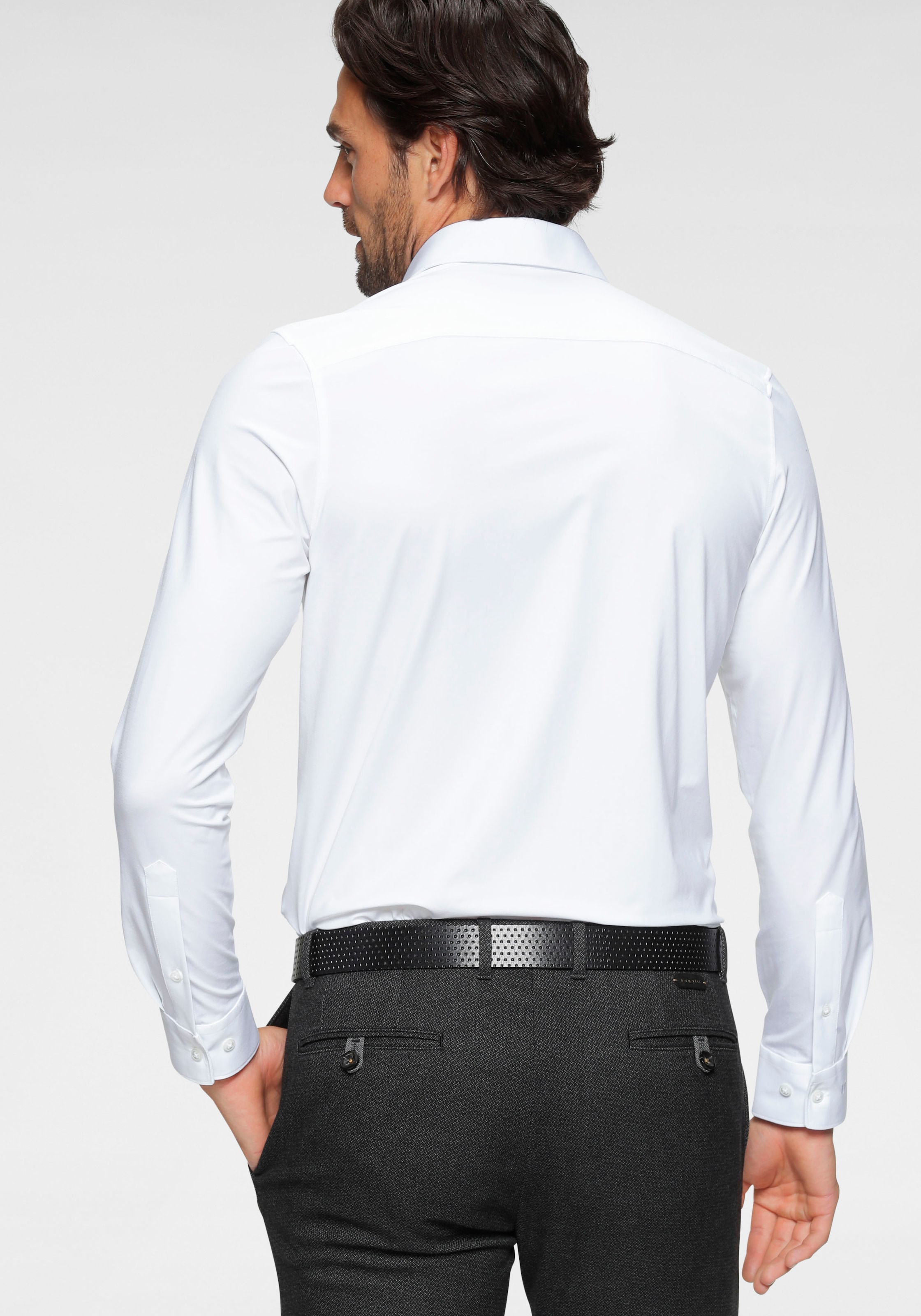 OLYMP Langarmhemd »Luxor 24/Seven modern fit Jerseyshirt«, mit geruchshemmenden Materialeigenschaften