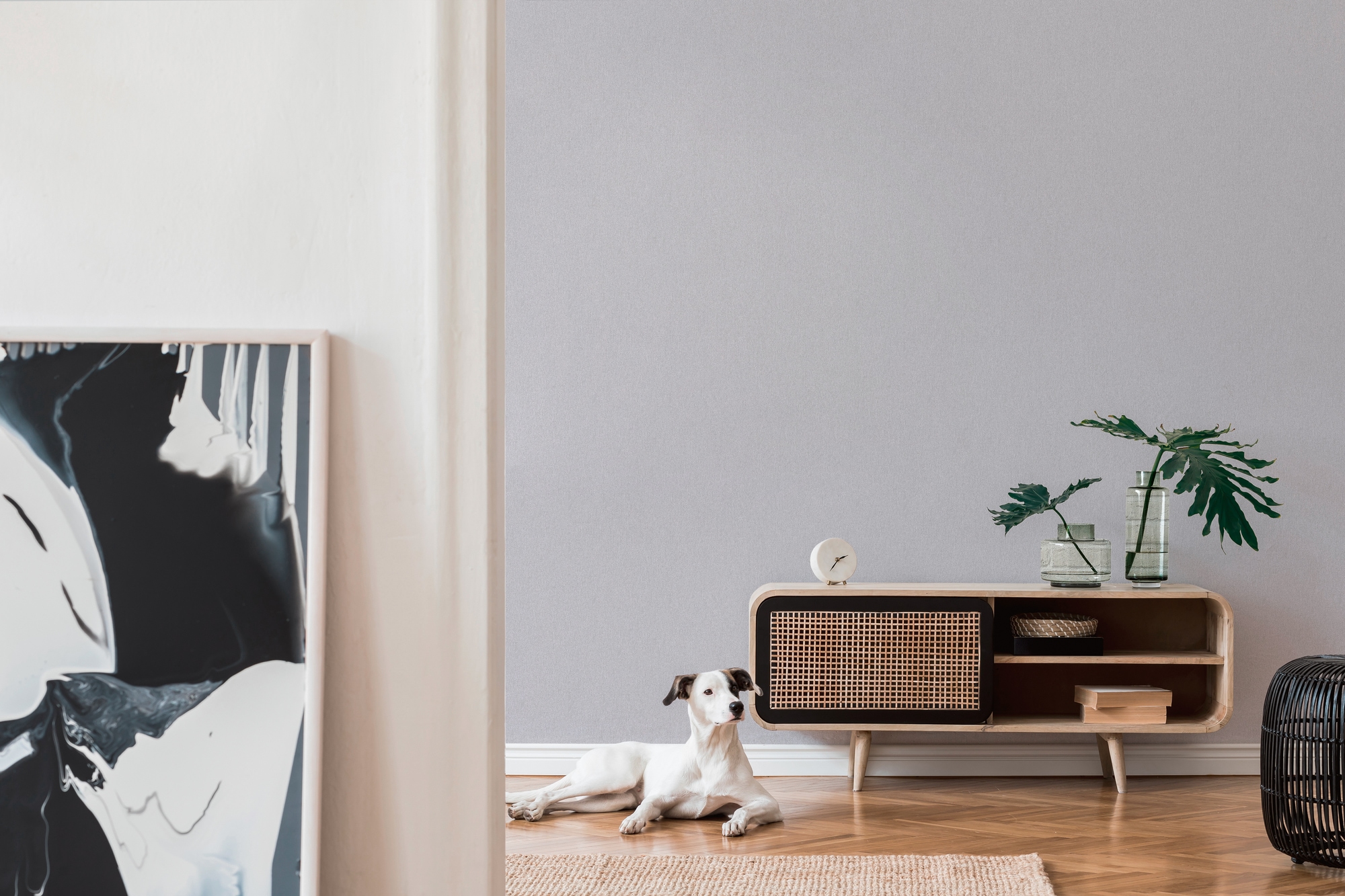 A.S. Création Vliestapete »Attractive 2 Mustertapete« gemustert | matt | neutral glatt Unitapete glatt Hellgrau einfarbig Tapeten Wohnzimmer modern Design