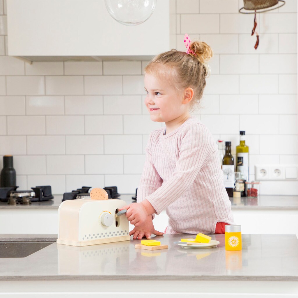 New Classic Toys® Kinder-Toaster »Holzspielzeug, Bon Appetit - Toaster mit Zubehör, Creme«