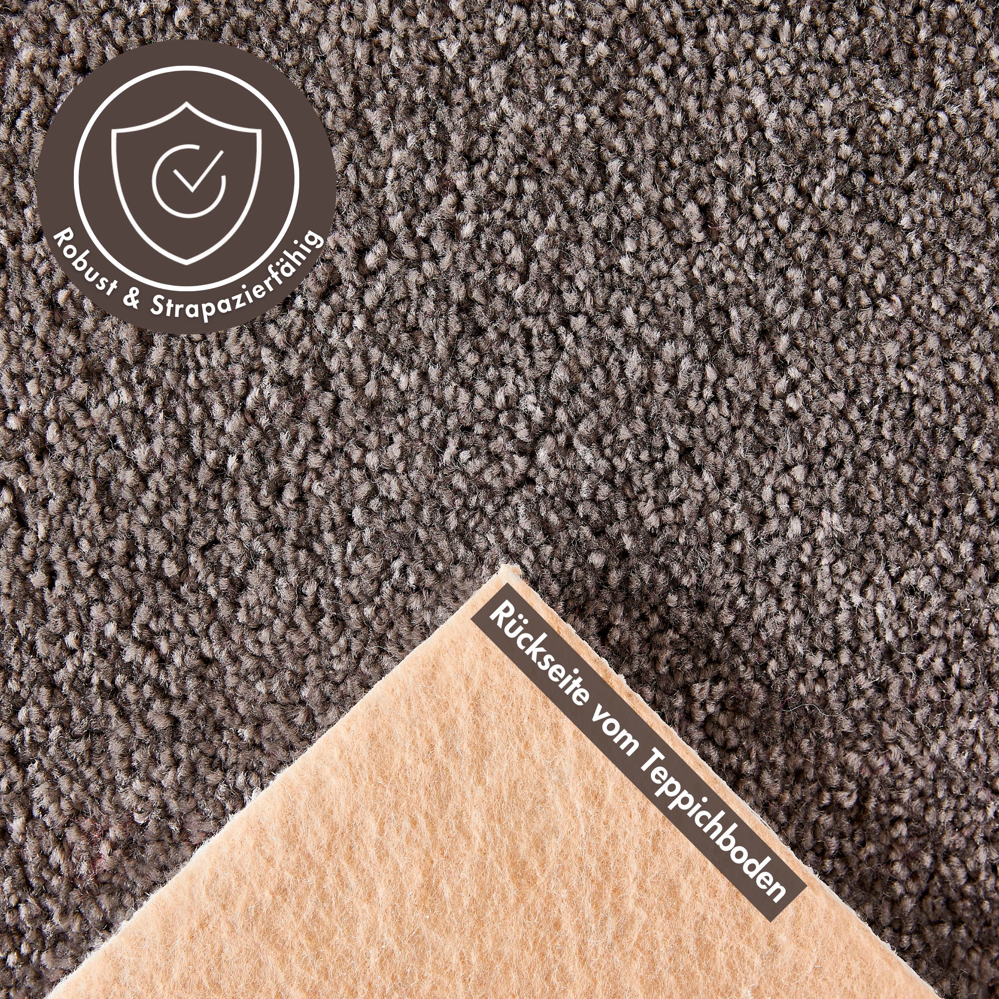 Andiamo Teppichboden »Sophie, Frisee-Velours, Made in Netherlands«, rechteckig, 4,5 mm Höhe, Uni Farben, Breite 400 cm oder 500 cm, strapazierfähig & pflegeleicht