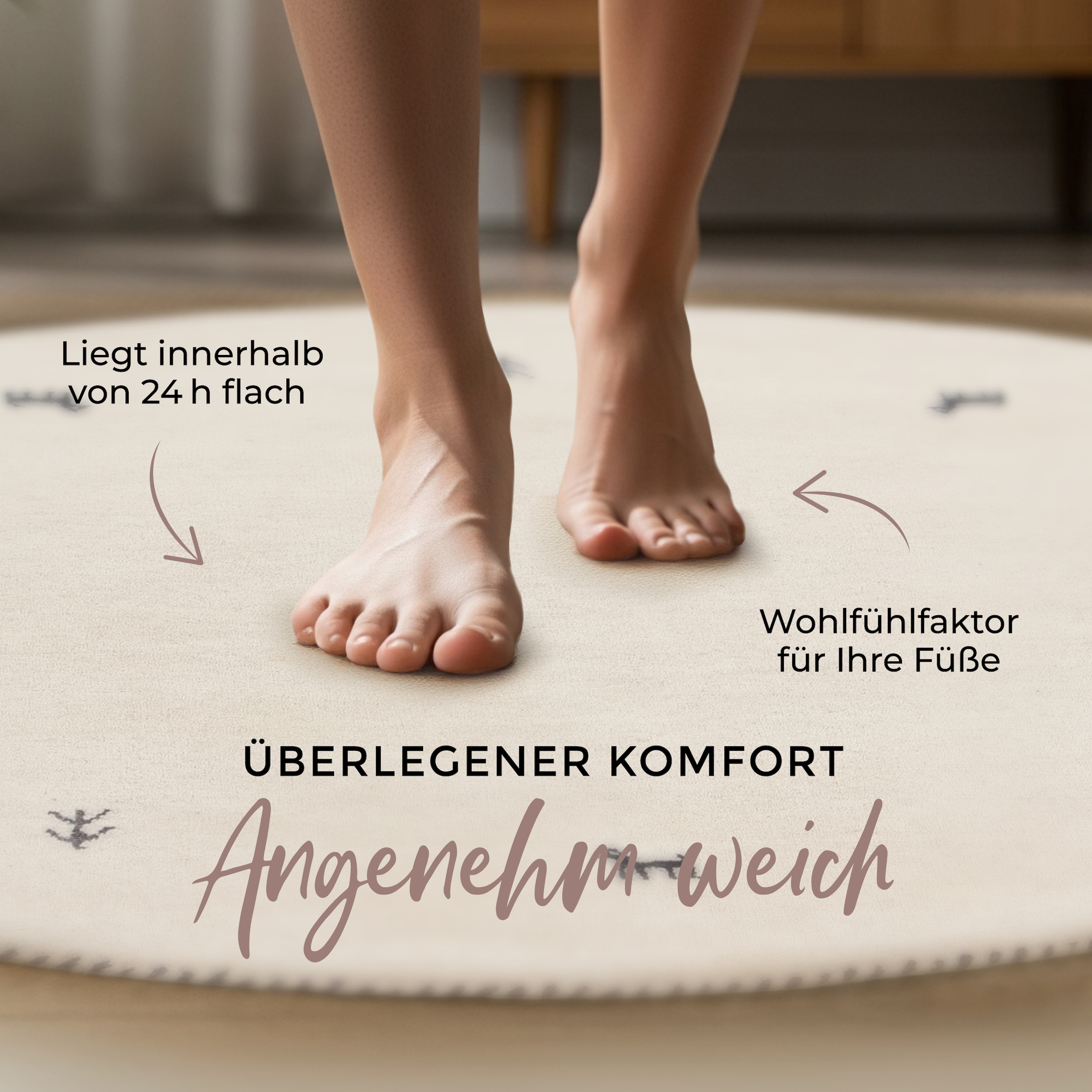 carpetfine Wollteppich »Gabbeh Uni« rund 15 mm Höhe reine Wolle handgewebt, Gabbeh Tiermotiv warmes Raumklima viele Größen