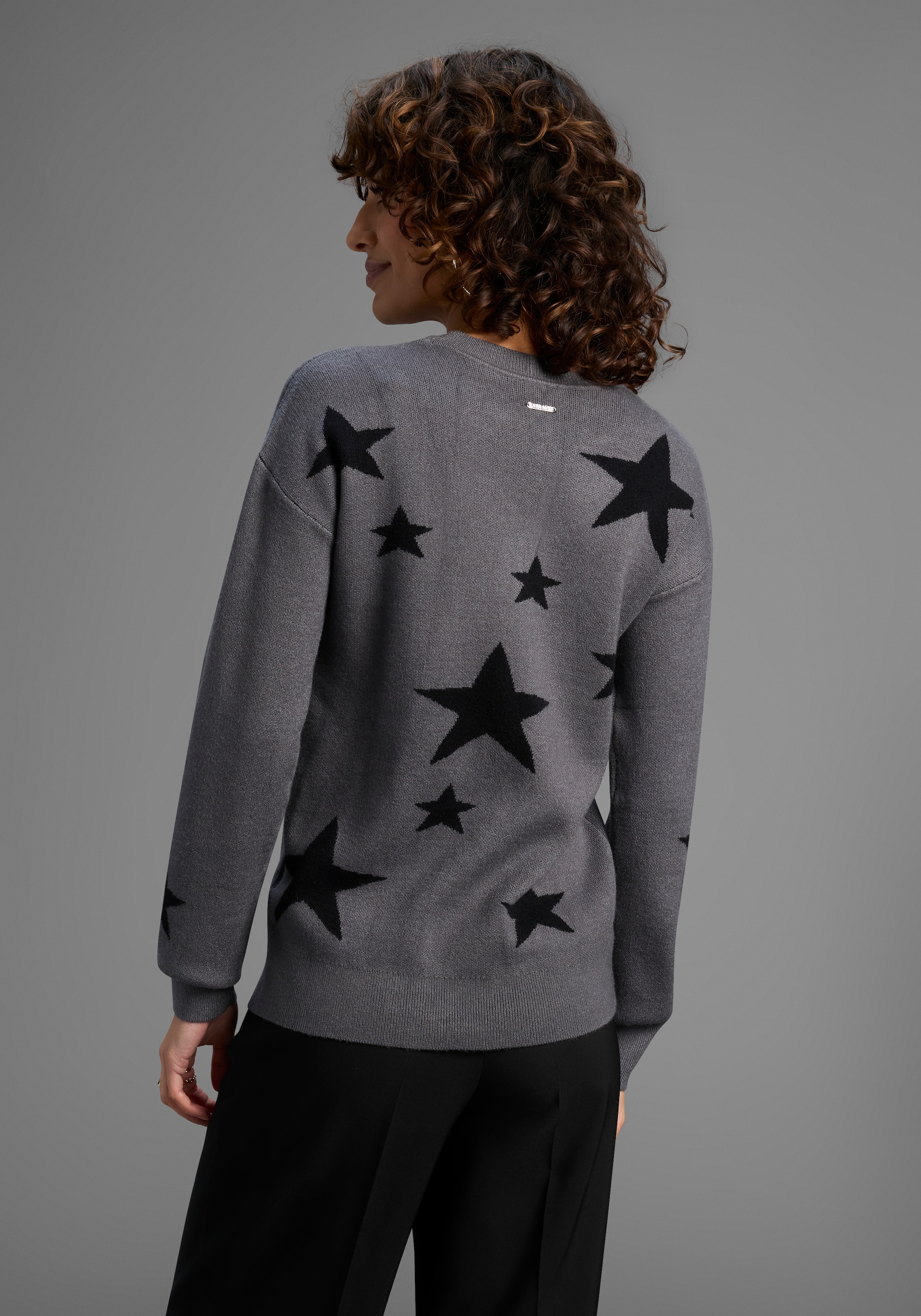 Laura Scott Rundhalspullover, X-Mas Edition mit Sternenmuster - NEUE KOLLEKTION