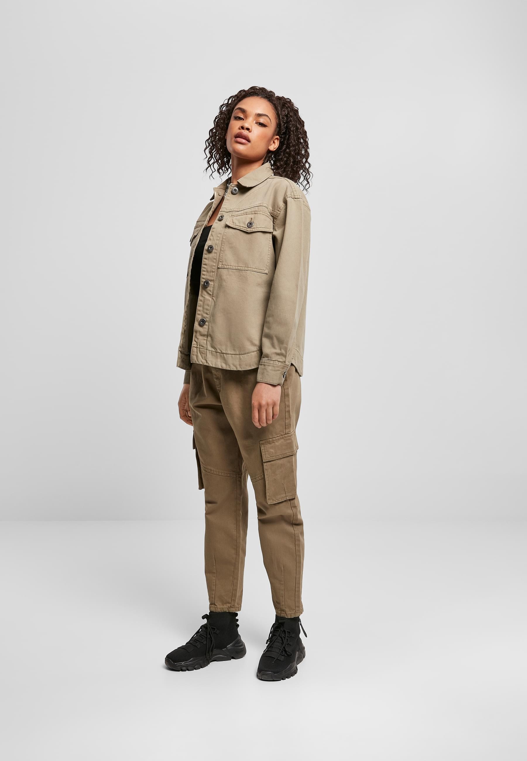 URBAN CLASSICS Allwetterjacke »Urban Classics Damen Ladies Oversized Shirt Jacket«, (1 St.), ohne Kapuze