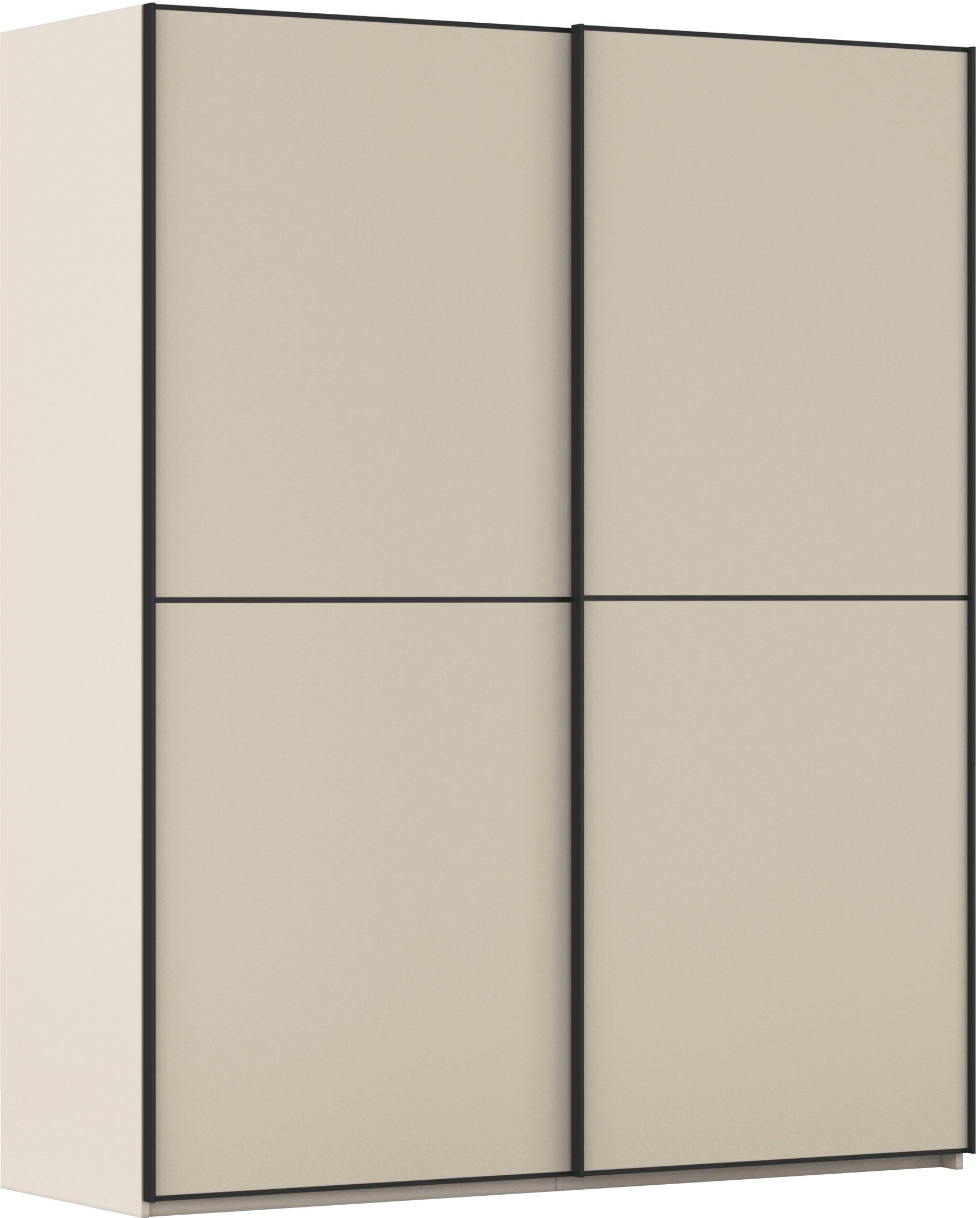 rauch Schwebetürenschrank "Kleiderschrank Schrank Garderobe Schlafzimmerschrank SCALE-DUO" edle zweigeteilte Türen und 3 Zierleisten MADE IN GERMANY