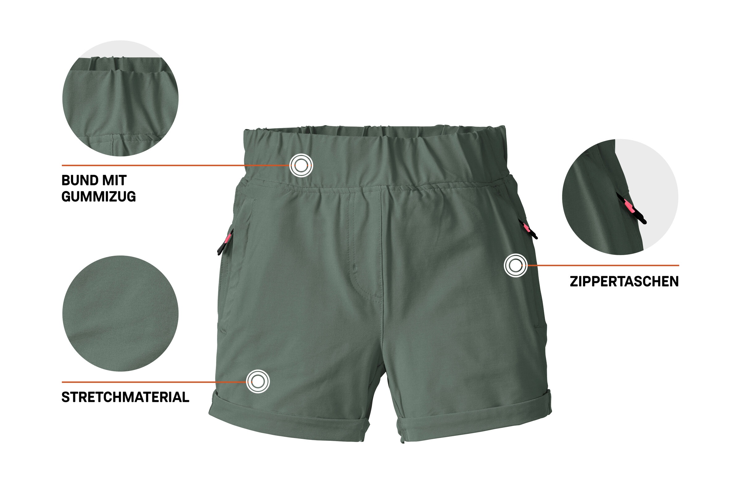 Killtec Shorts »KOS 131 GRLS SHRTS«, Elastische Mädchen-Shorts mit Taschen und reflektierenden Details