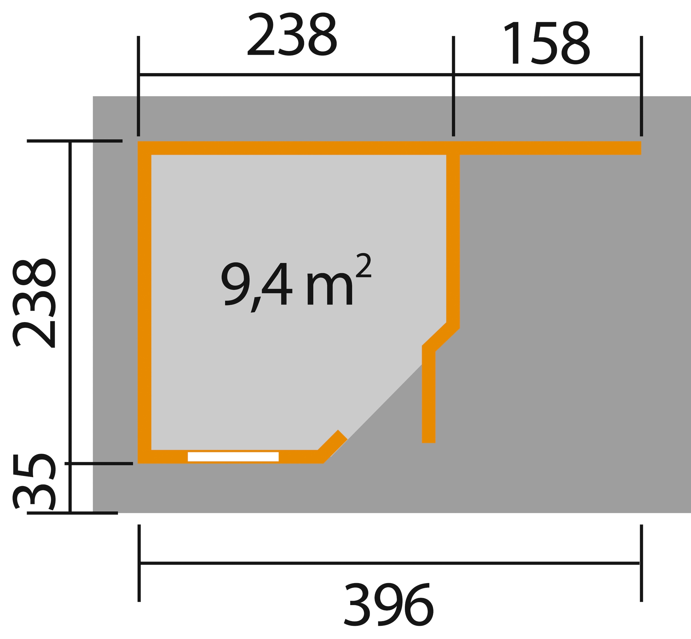 weka Gartenhaus »Designhaus 213A Gr.1«, (Set)