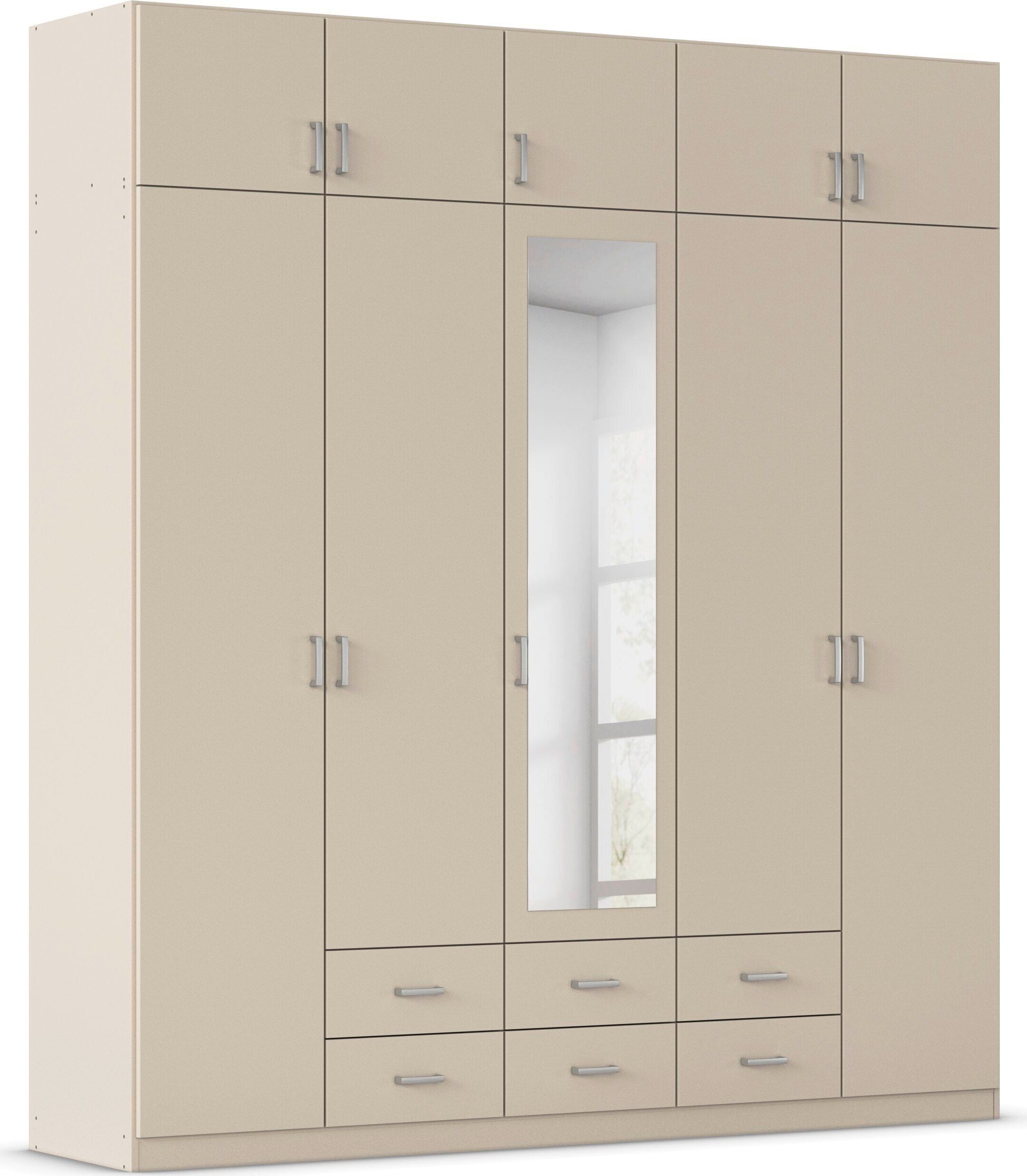 rauch Kleiderschrank "Schrank Garderobe Wäscheschrank GAMMA in 4 Breiten 91-226 cm" 3 verschiedene Ausstattungen BASIC/CLASSIC/PREMIUM (inkl. SOFT-CLOSE), mit Schubladen und Schrankaufsatz sowie Spiegel MADE IN GERMANY