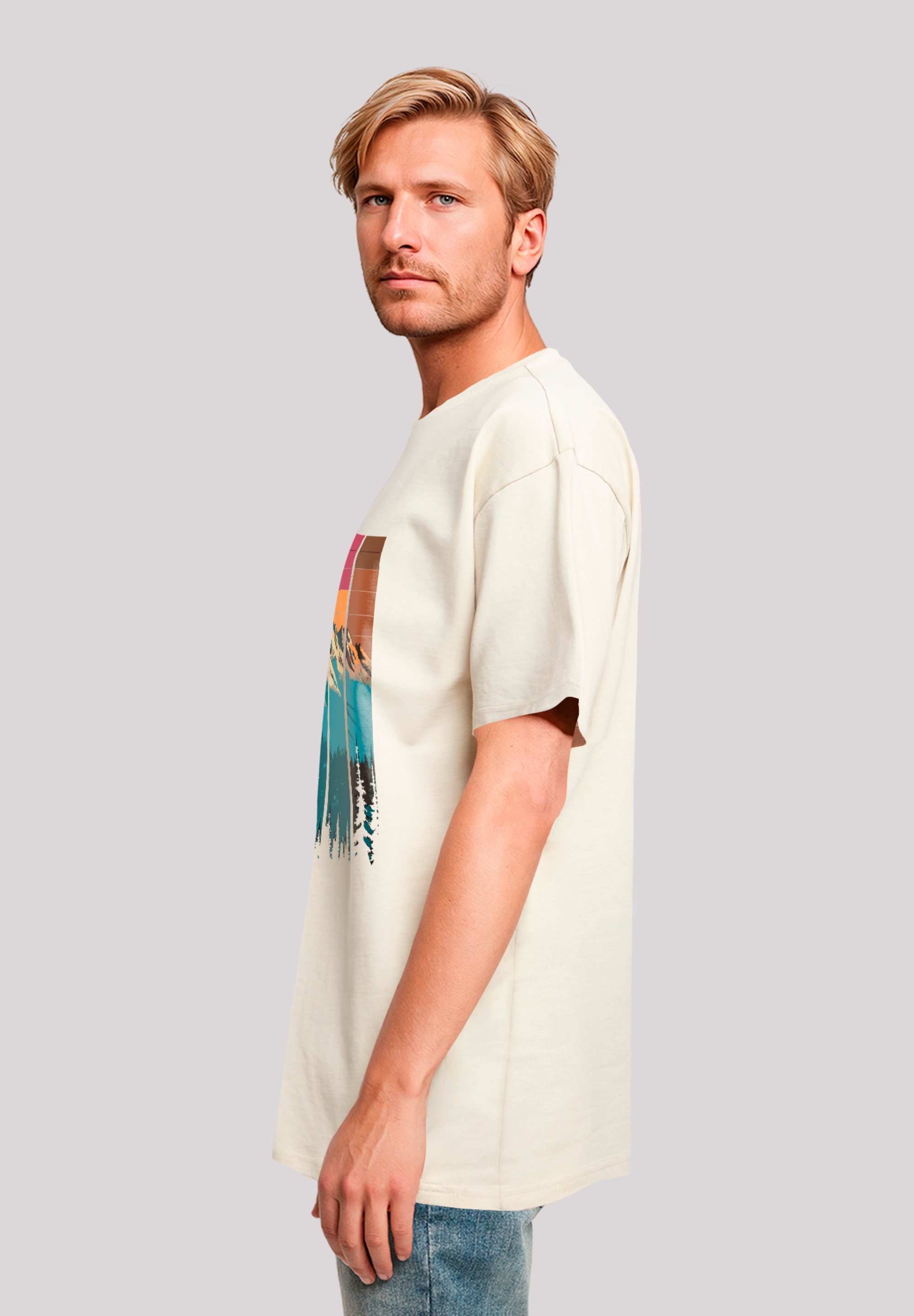 F4NT4STIC T-Shirt »Berg Sonnenuntergang Retro« Premium Qualität