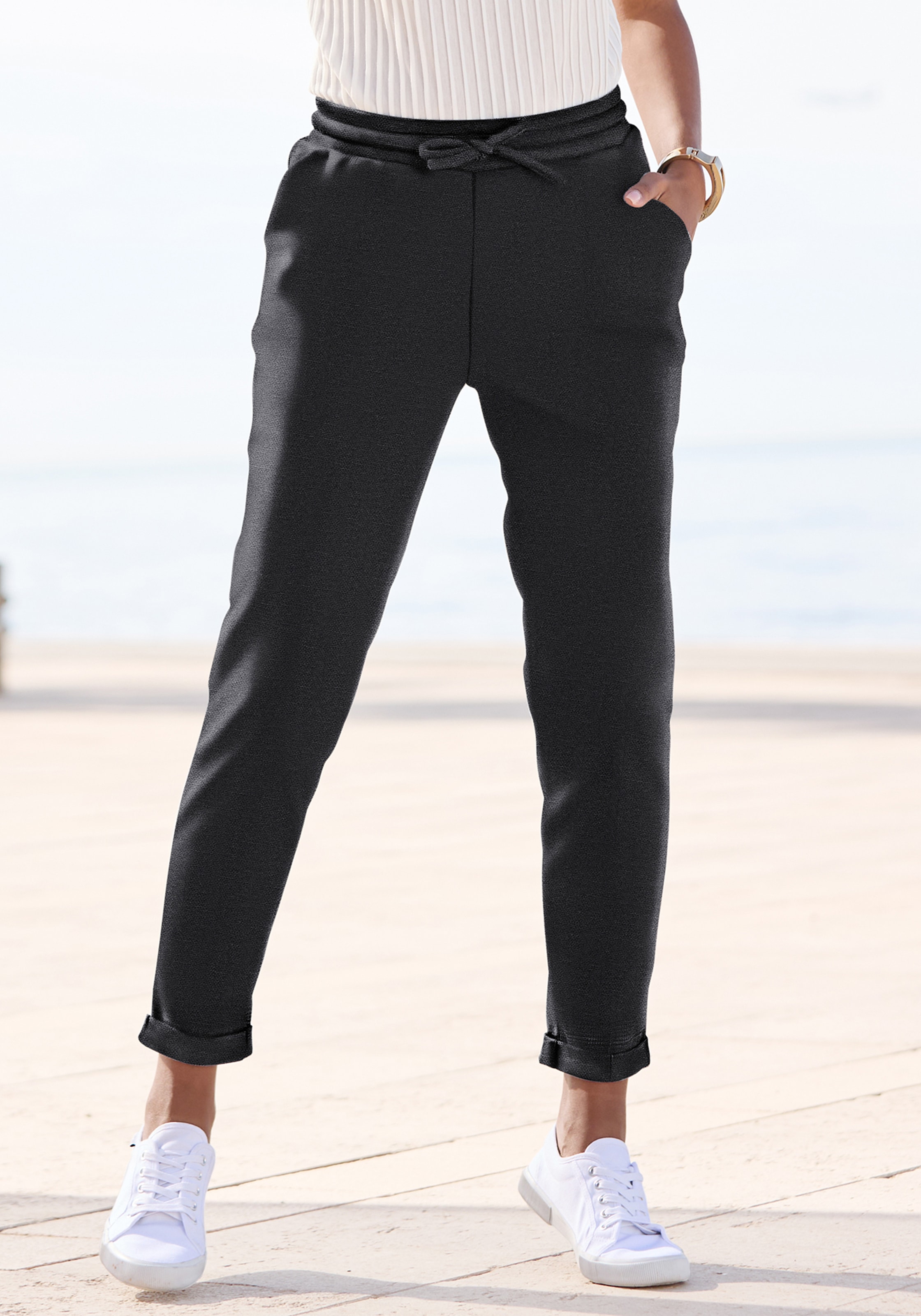 Vivance Jogger Pants "aus sommerlich leichtem Stoff" mit praktischen Eingrifftaschen, Schlupfhose, casual-chic, Sommerhose