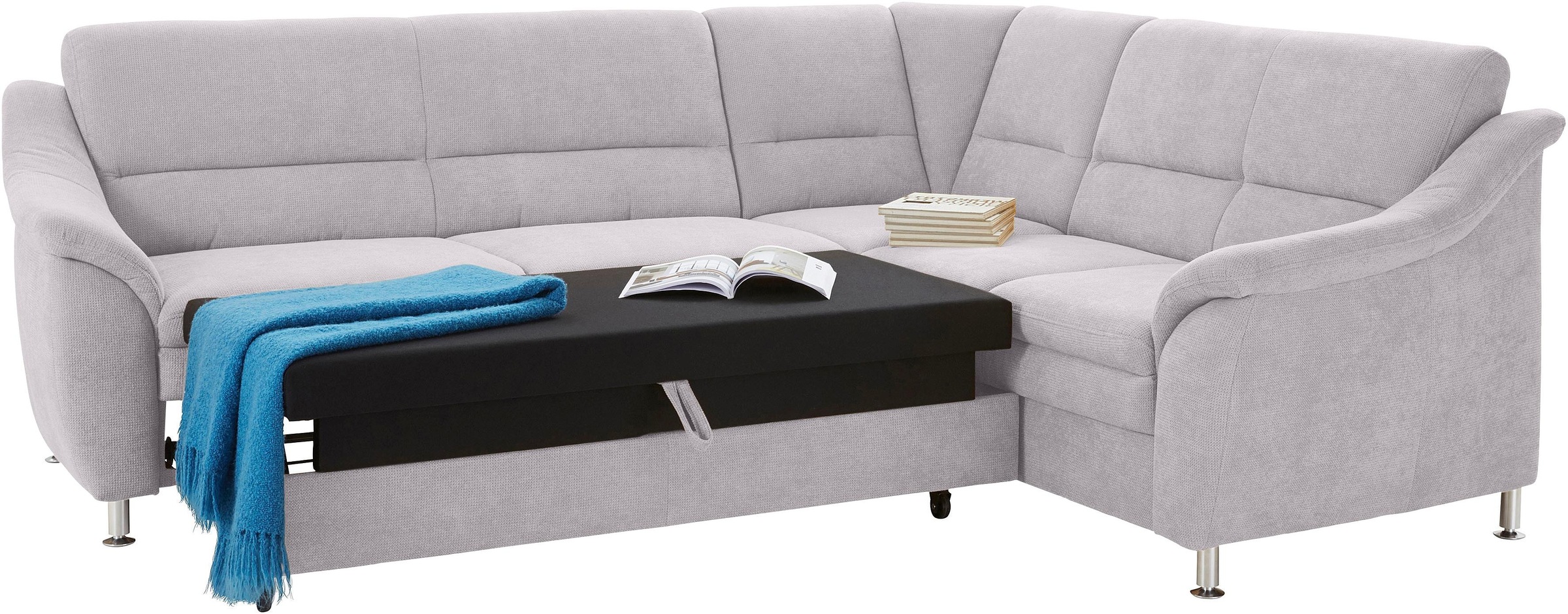 sit&more Ecksofa »Cardoso L-Form«, mit Federkern, wahlweise mit Bettfunktion und Schubkasten