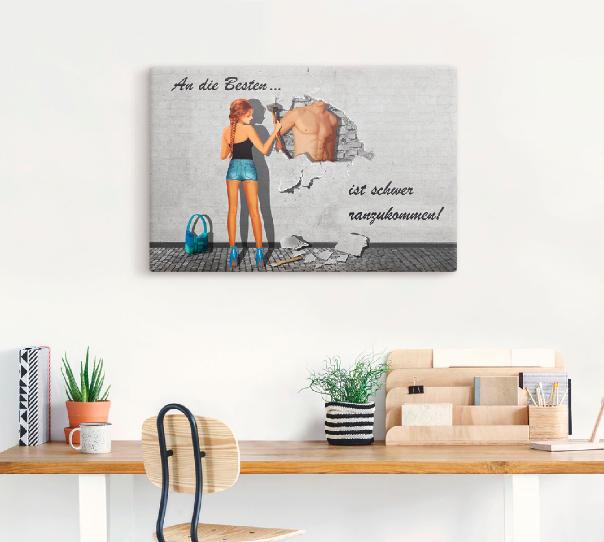 Artland Leinwandbild "Die Besten" Frau 1 Stk. tlg. auf Holzrahmen gespannt günstig online kaufen