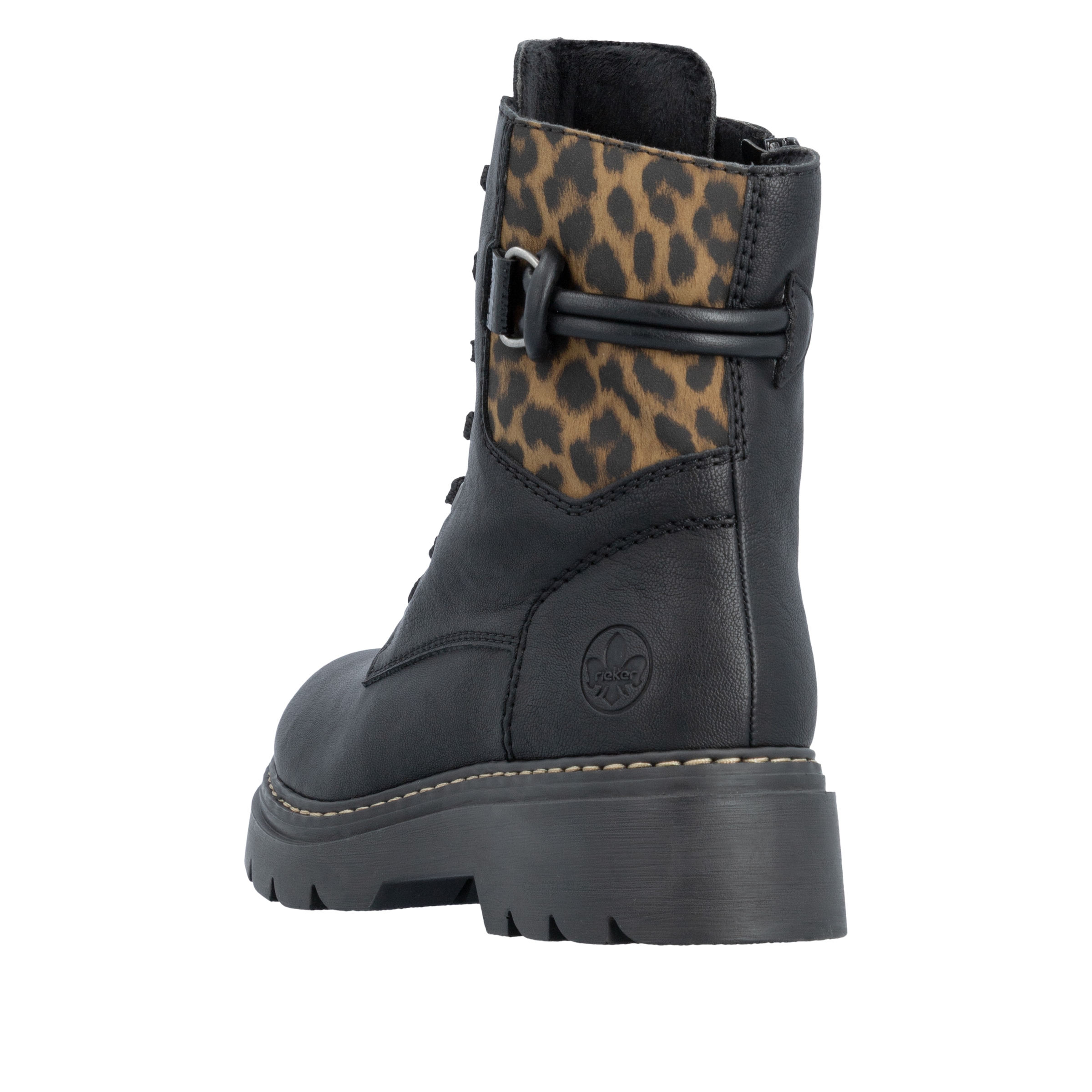 Rieker Schnürboots  Schnürstiefelette mit Leo-Einsatz am Schaft