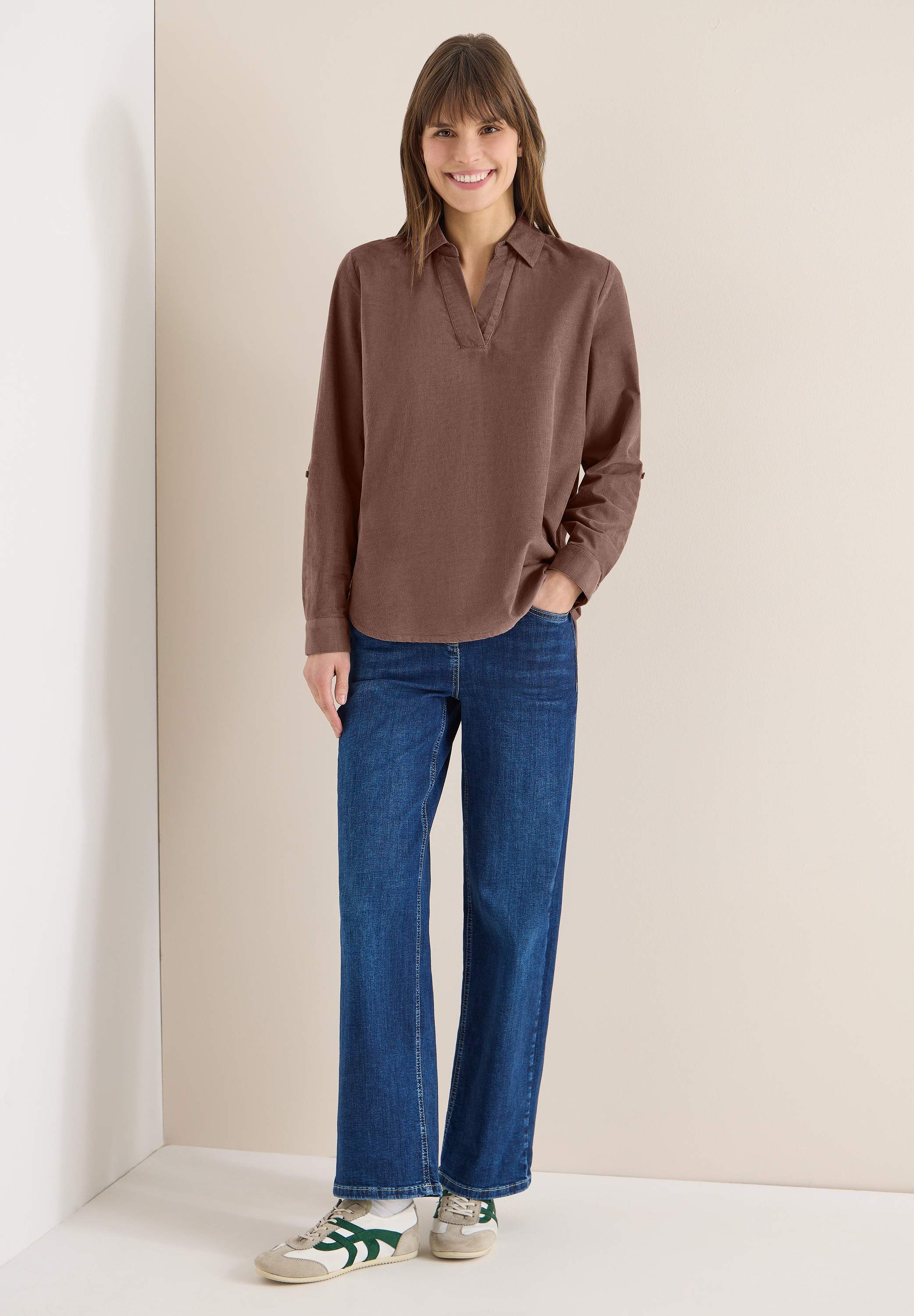 Thumbnail - Cecil Langarmbluse aus reiner Baumwolle