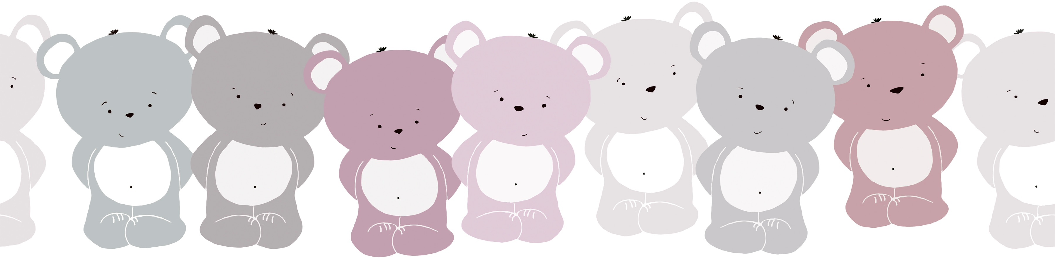 A.S. Création Bordüre "Cute Bears" Motiv abstrakt naturalistisch glatt Tapete Kinder Borte Wohnzimmer Schlafzimmer Küche Design Kinderzimmer