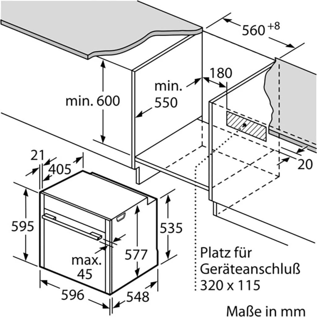 NEFF Einbaubackofen »B54CR21N0«, N 70, B54CR21N0, mit Teleskopauszug nachrüstbar, EasyClean®