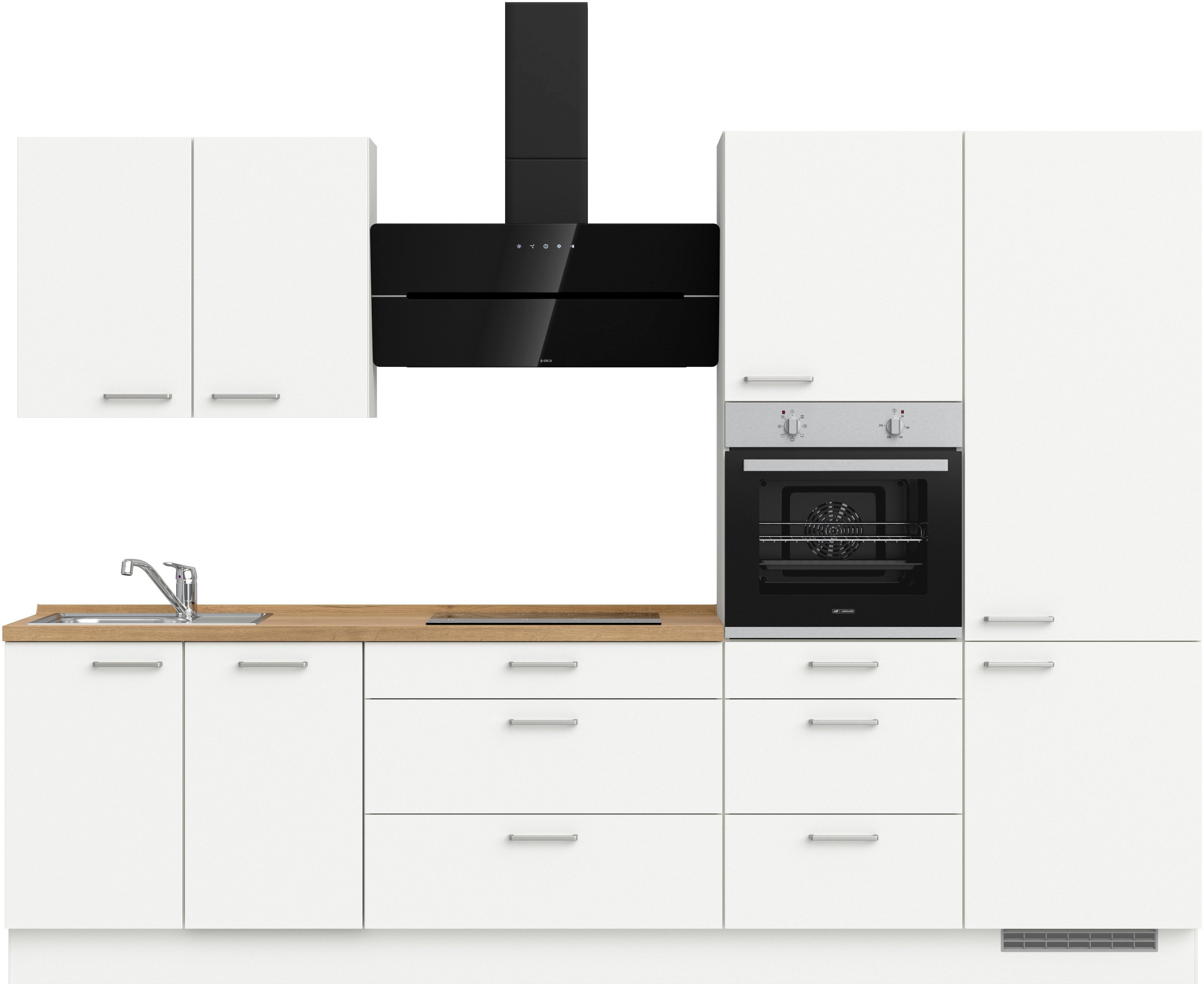 nobilia Küchenzeile ""Touch II", NEU: individuell anpassbar mit gratis Profi-Beratung" vormontiert, Breite 300 cm, Ausrichtung wählbar, wahlw. mit E-Geräten