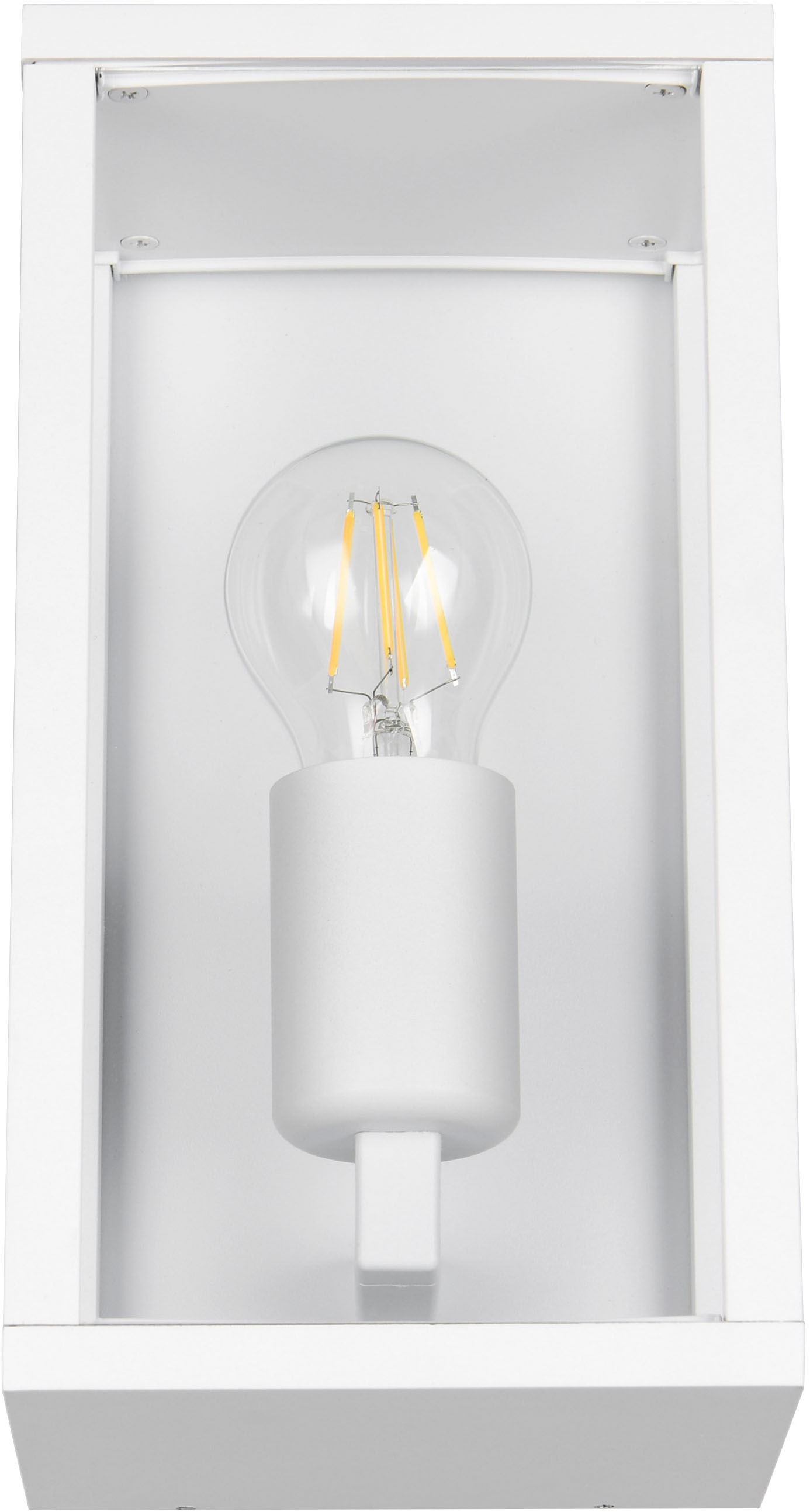 TRIO Leuchten Außen-Wandleuchte »GARONNE, Fassadenbeleuchtung, Wandlampe exkl 1x E27 max 60W, IP44«, 1 flammig, Leuchtmittel E27 | Leuchtmittel wechselbar, Wandleuchte Garten Terrasse, mit Glasschirm Höhe 26cm Breite 14cm